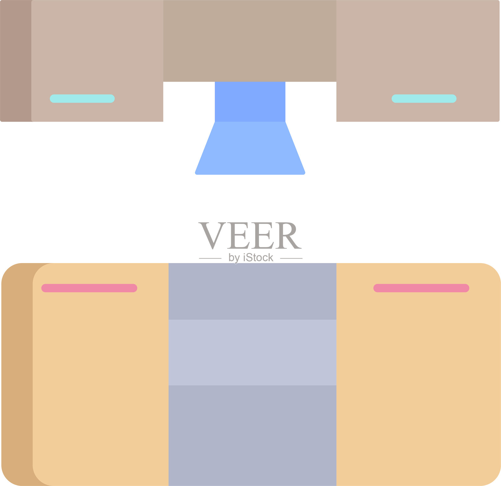 厨房扁平图标设计插画图片素材