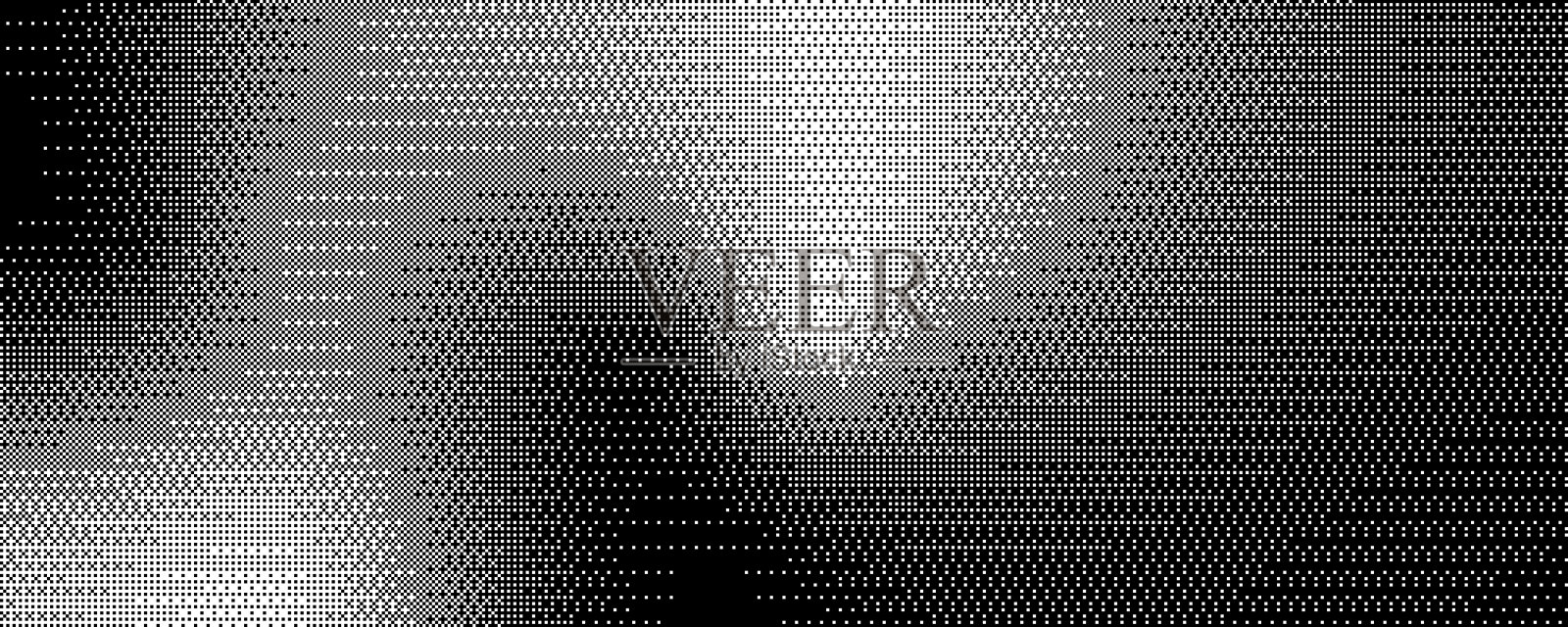 黑白点状风格的抽象半色调波纹图案,单色点纹理,光学波普艺术错觉,未来感扭曲的粗糙图案,现代装饰的矢量背景插画图片素材