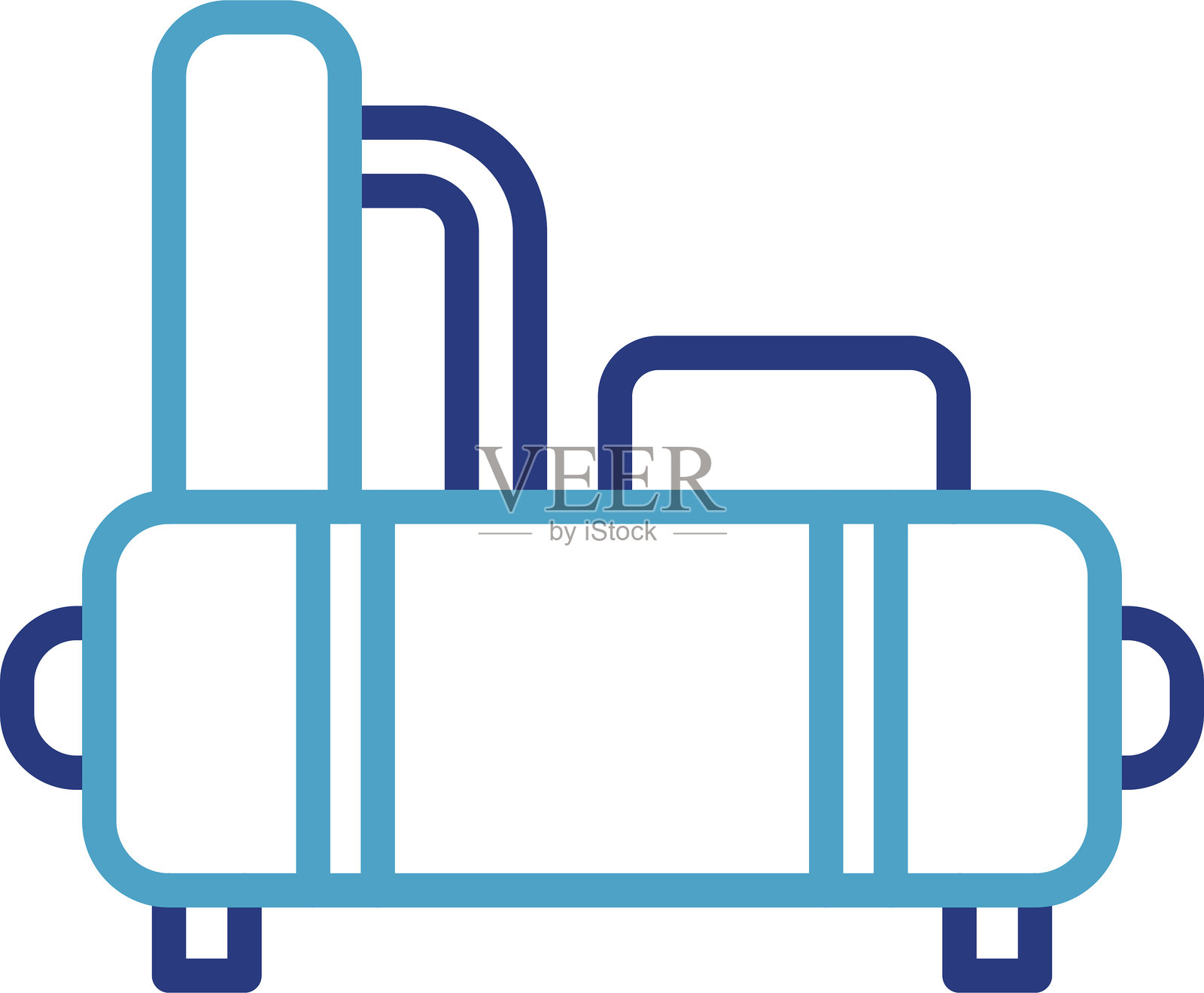 水平罐的空气压缩机或泵机,用于将油或气体从一个地方泵送到另一个地方。插画图片素材