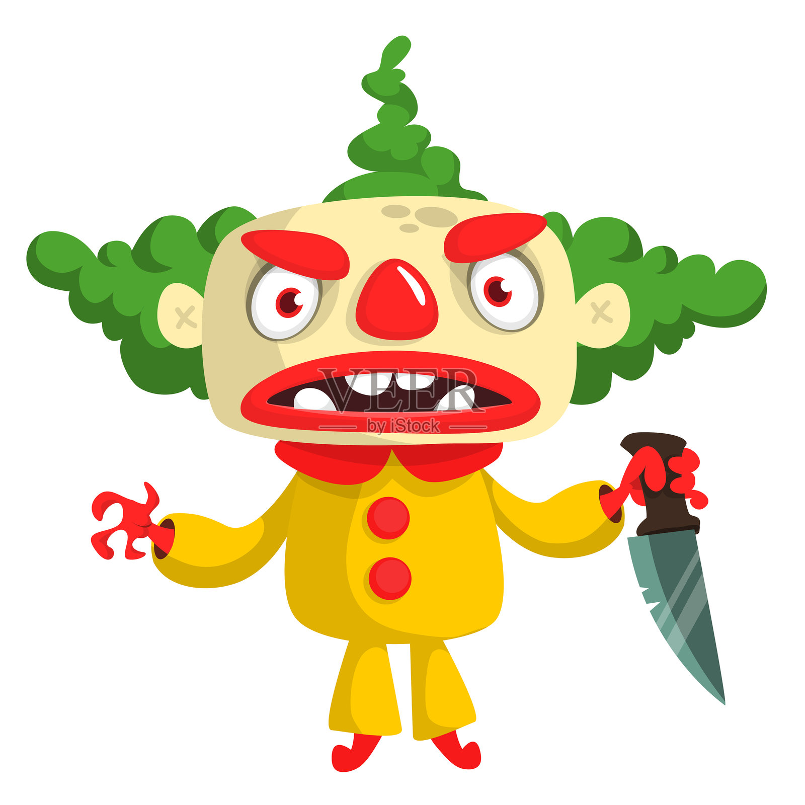 万圣节设计的搞笑卡通狼人角色。矢量图,独立图像。插画图片素材