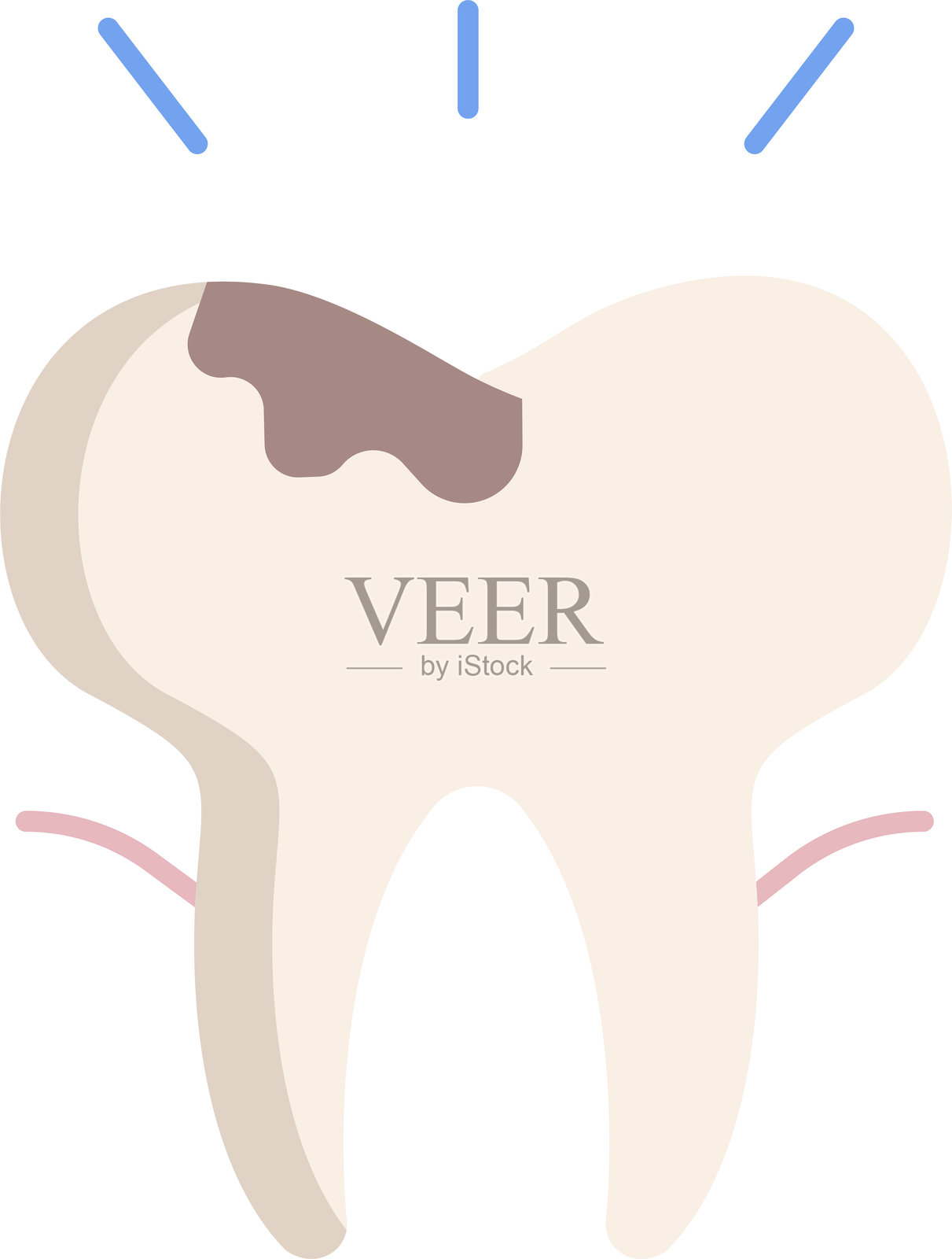 蛀牙平面图标设计插画图片素材