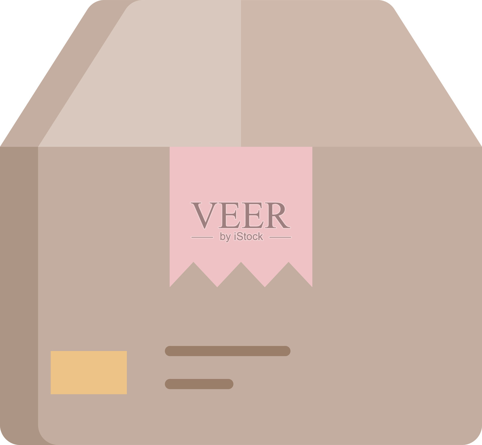 快递箱扁平图标设计插画图片素材