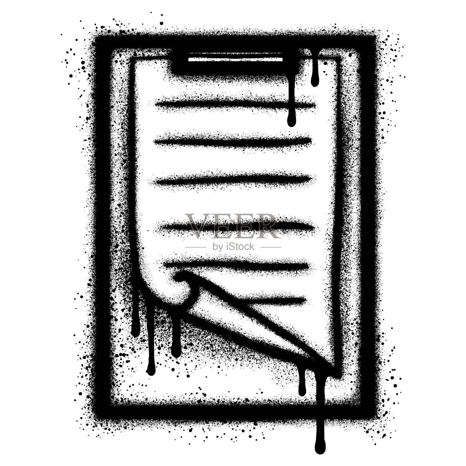 涂鸦风格的剪贴板交流,剪贴板上的白纸。矢量插图插画图片素材