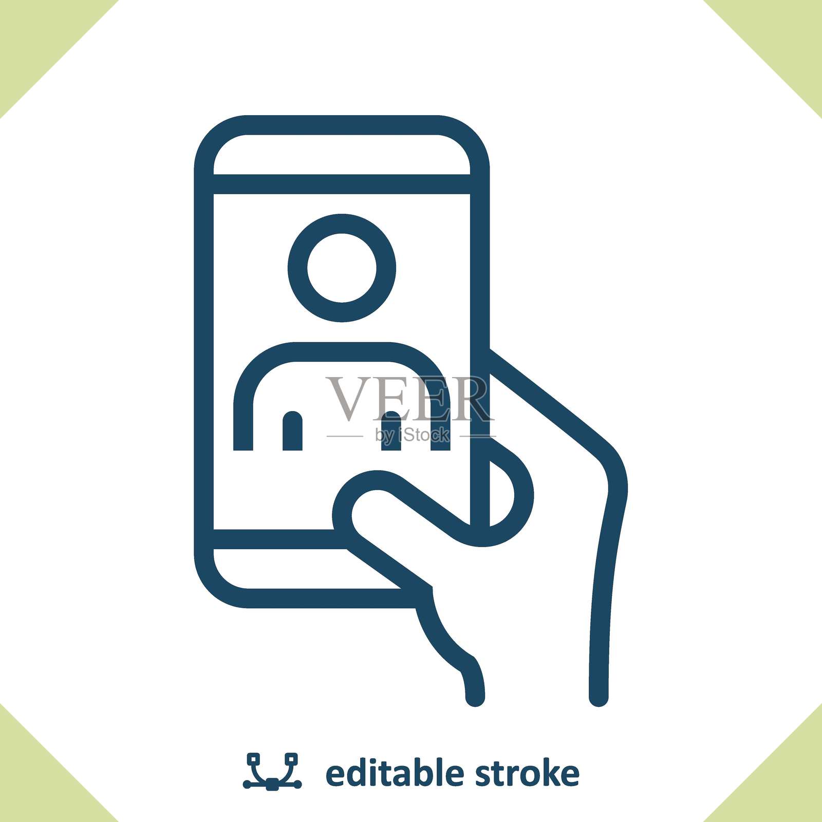 手握智能手机 - 视频通话图标插画图片素材