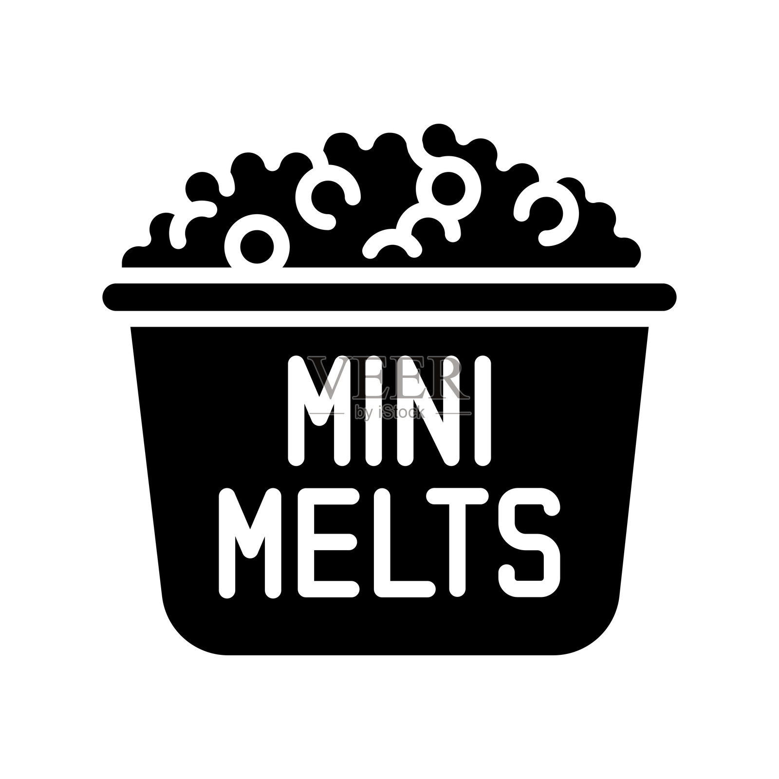 迷你融化冰淇淋颜色扁平图标,适用于数字和印刷项目。插画图片素材