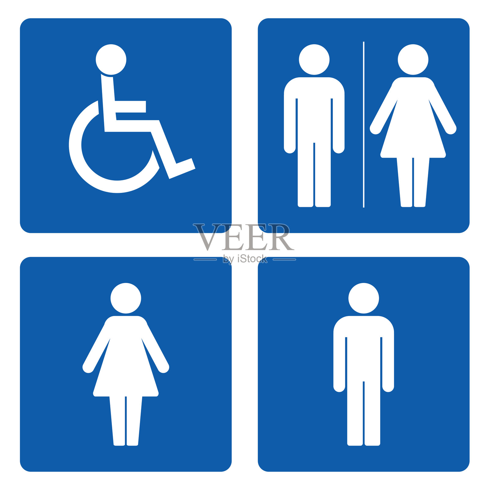 洗手间和无障碍图标集插画图片素材