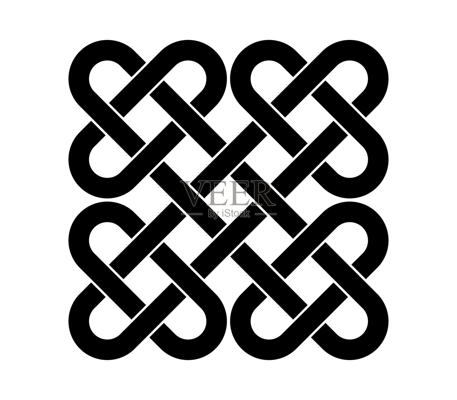 凯尔特结图案 对称设计 用于纹身符号 宗教图标 标志 矢量插图插画图片素材