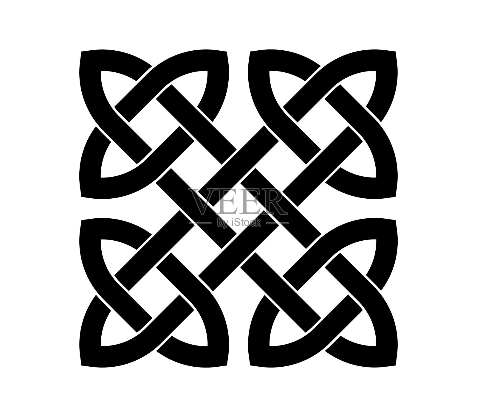 凯尔特结图案 对称设计 用于纹身符号 宗教图标 标志 矢量插图插画图片素材