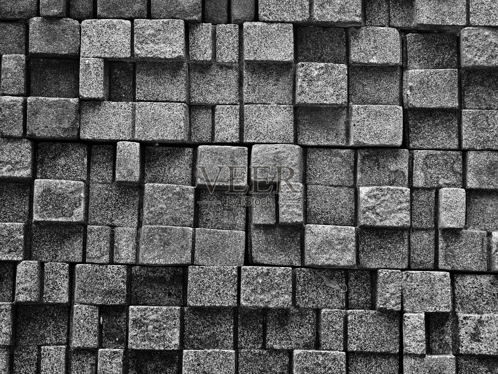 抽象的黑色和灰色立方体纹理图案照片摄影图片