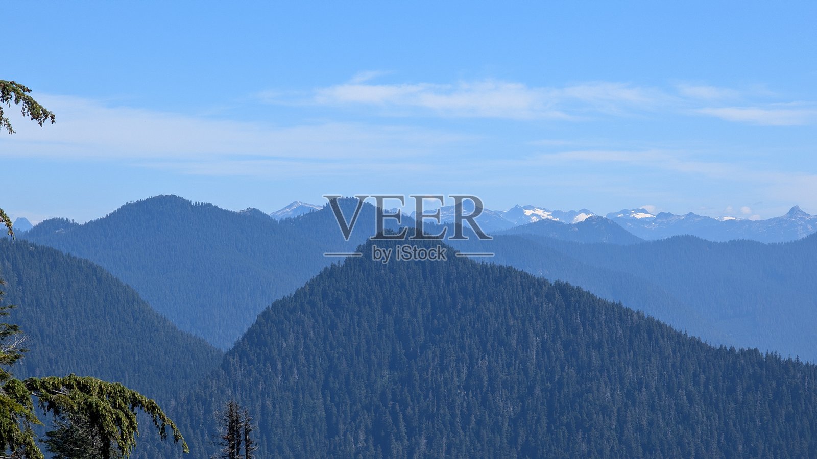 壮丽的山峰在蓝天和云朵下,摄于斯特拉坎山,赛普拉斯省立公园照片摄影图片