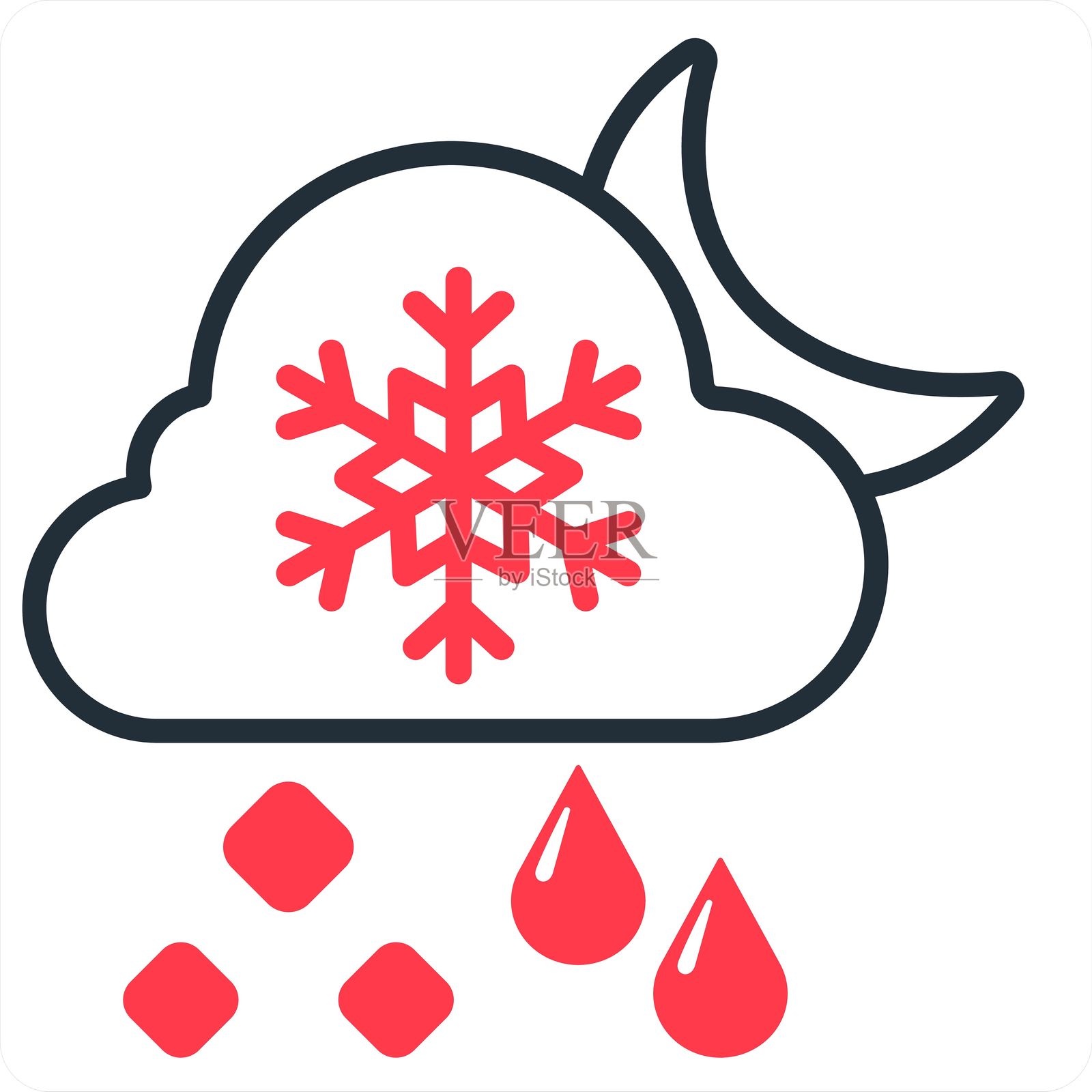 降雪和天气图标概念插画图片素材