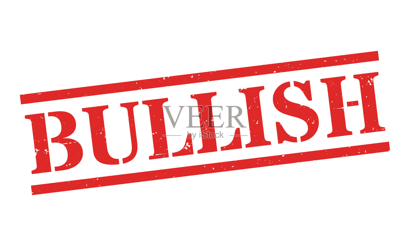 看涨 - 红色橡胶印章在空白背景上插画图片素材