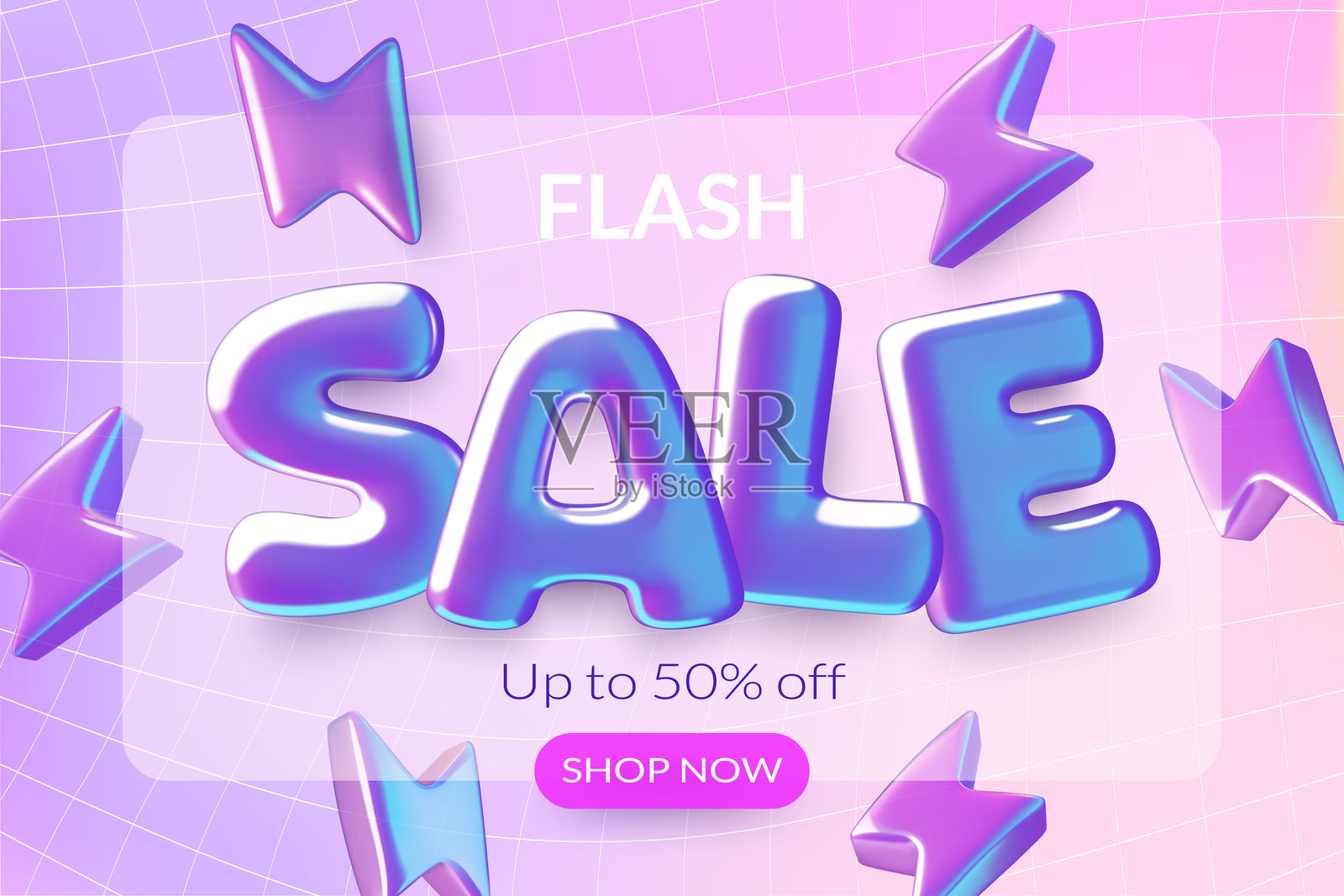 3D闪购横幅插画图片素材