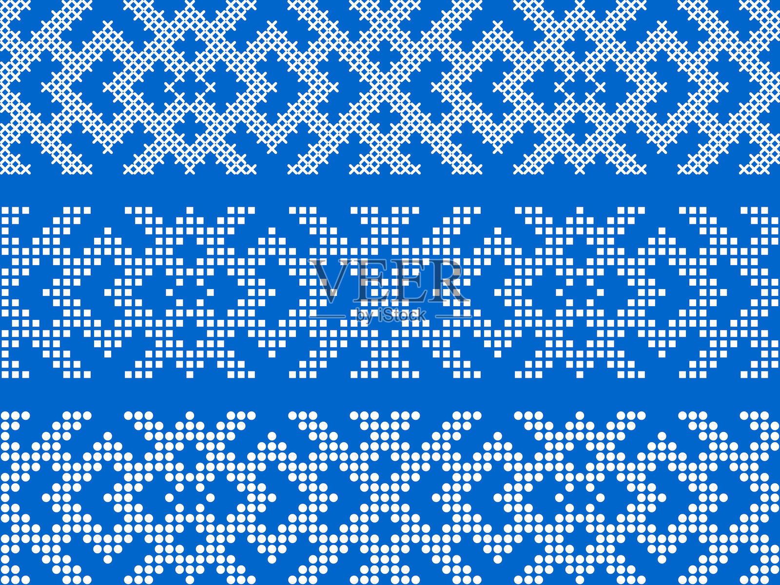 传统乌克兰刺绣图案,民族十字绣装饰插画图片素材