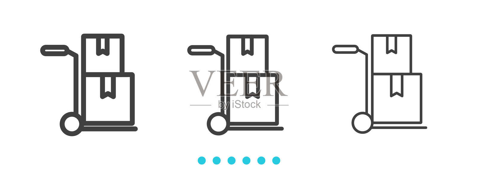 手推车图标。细线图标矢量图插画图片素材