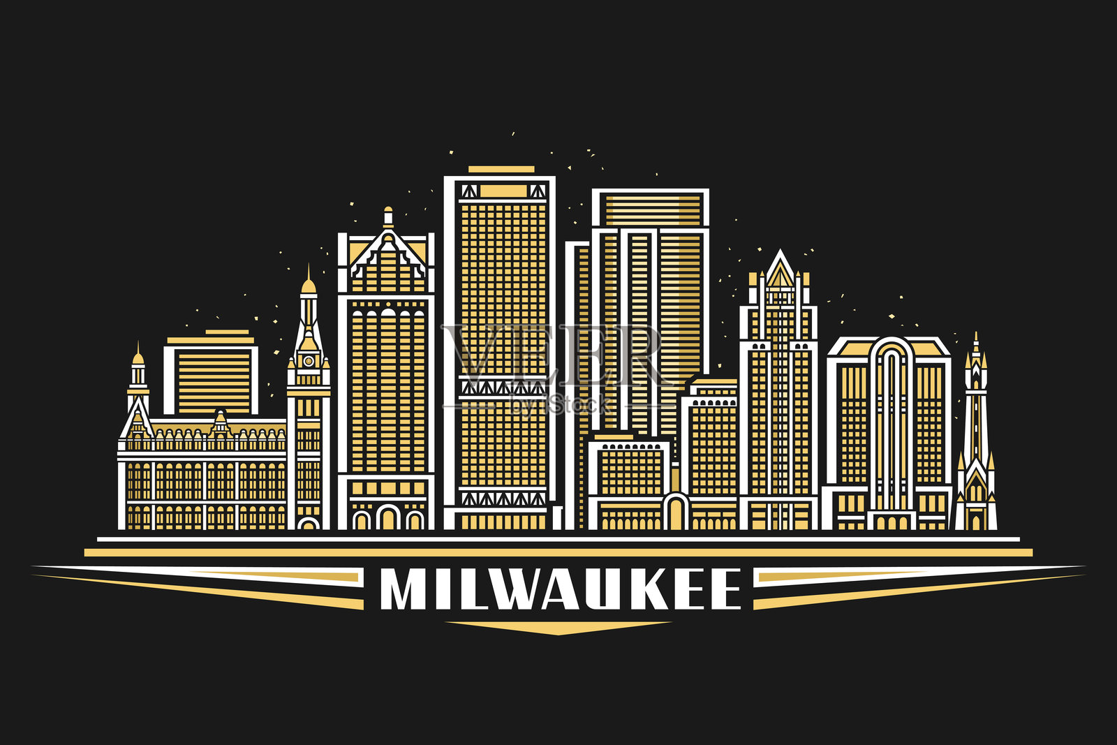 密尔沃基的矢量插图插画图片素材