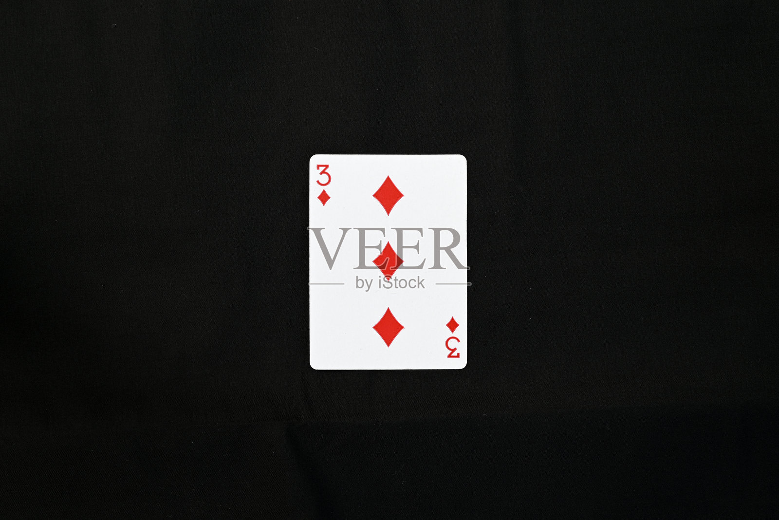 完整的扑克牌套装 - 三个梅花照片摄影图片