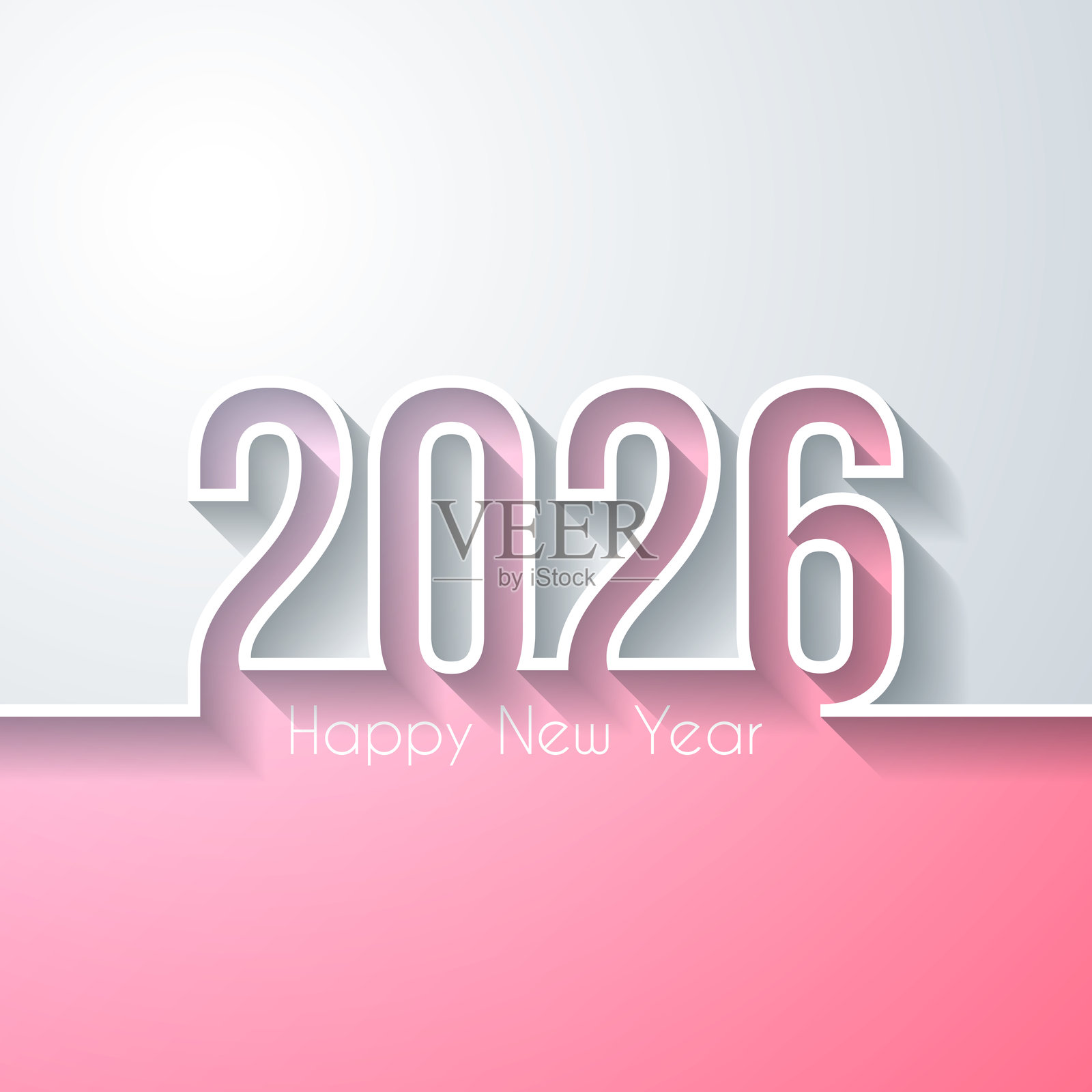 2026年新年快乐 - 白色背景插画图片素材