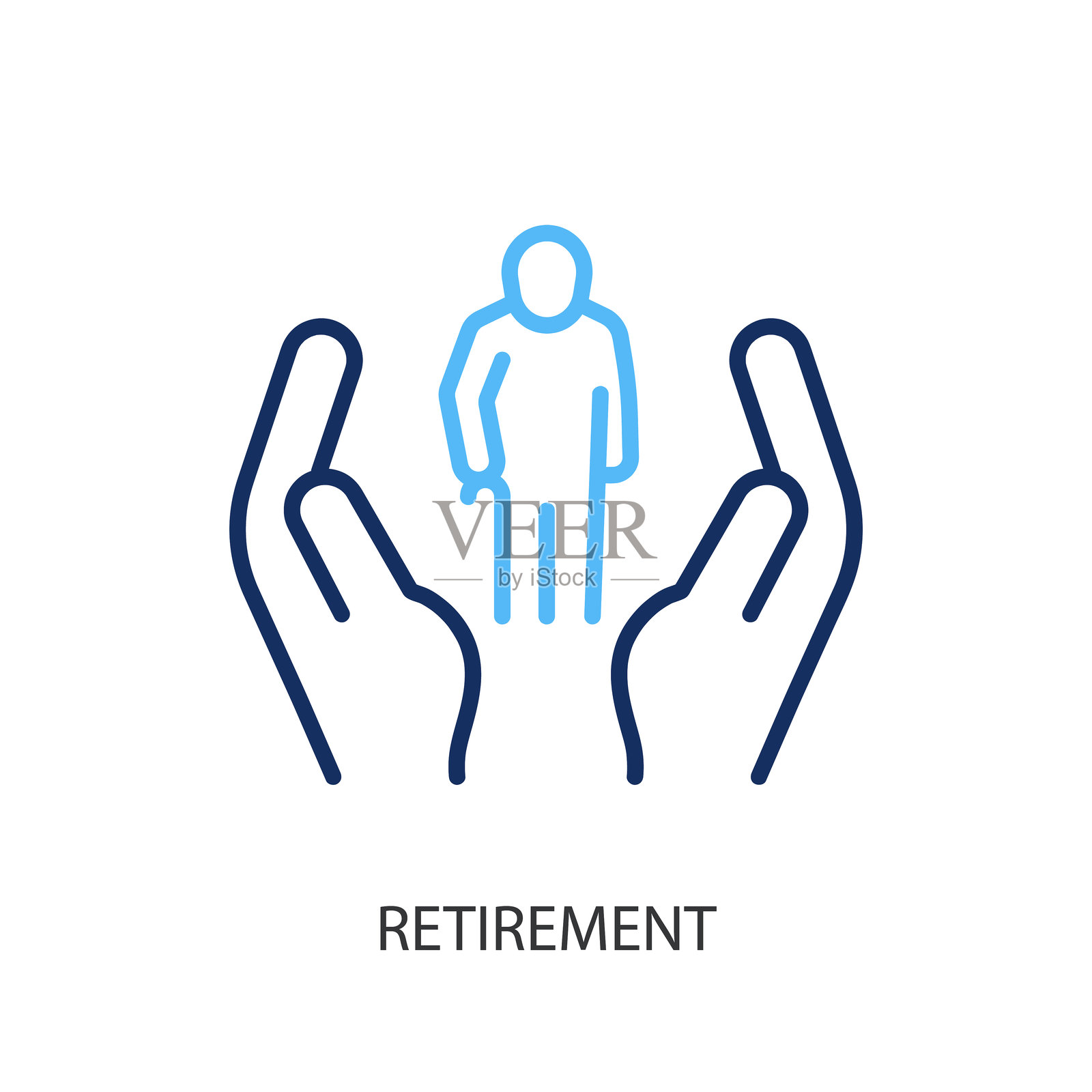退休细线矢量图标。插画图片素材