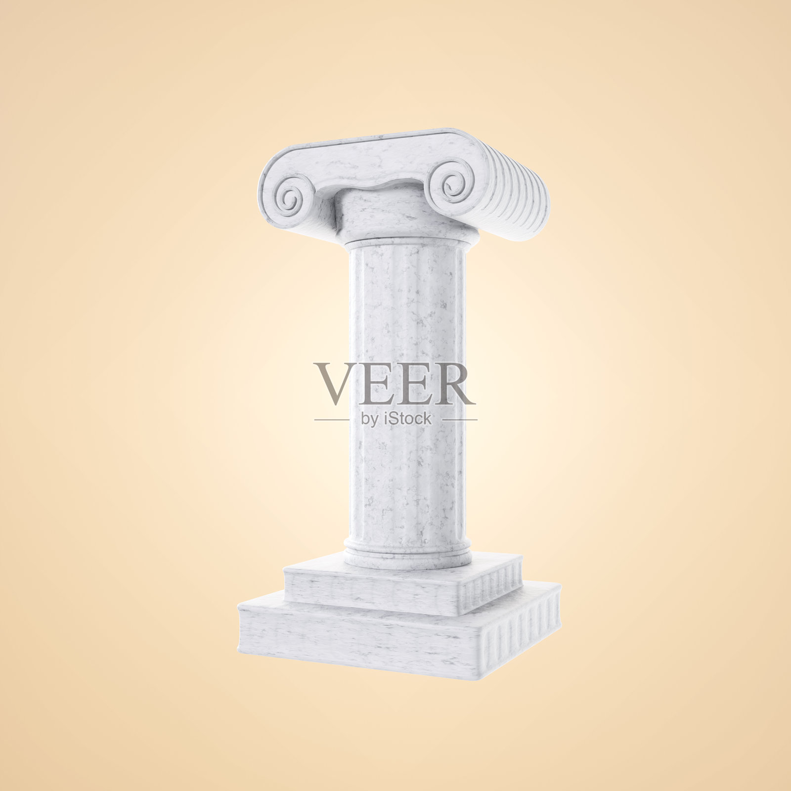 米色背景上的古董柱子照片摄影图片