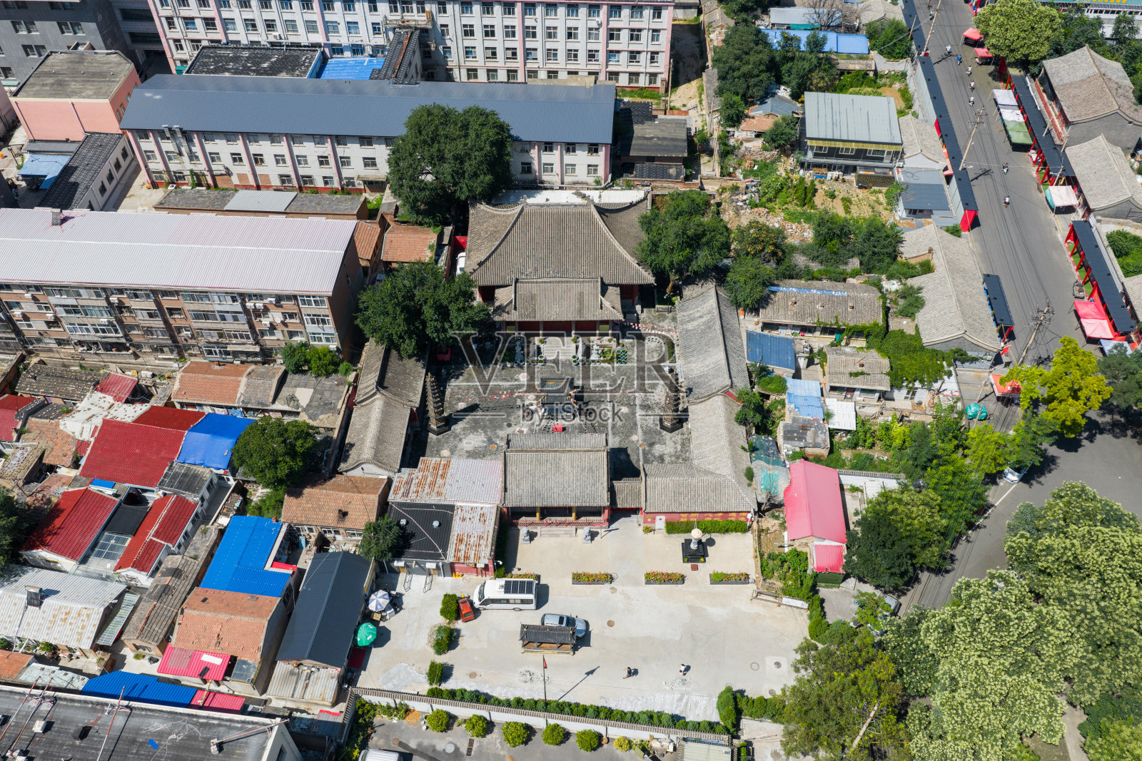 中国河北省张家口市宣化区的宣化古城鸟瞰图照片摄影图片