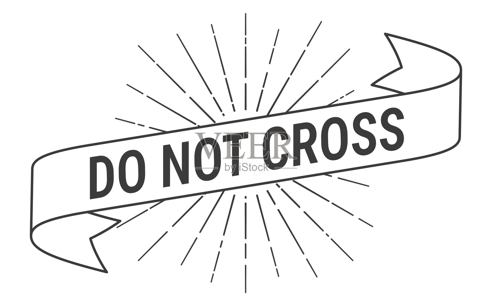 禁止通行 - 白色背景上的阳光爆发横幅插画图片素材