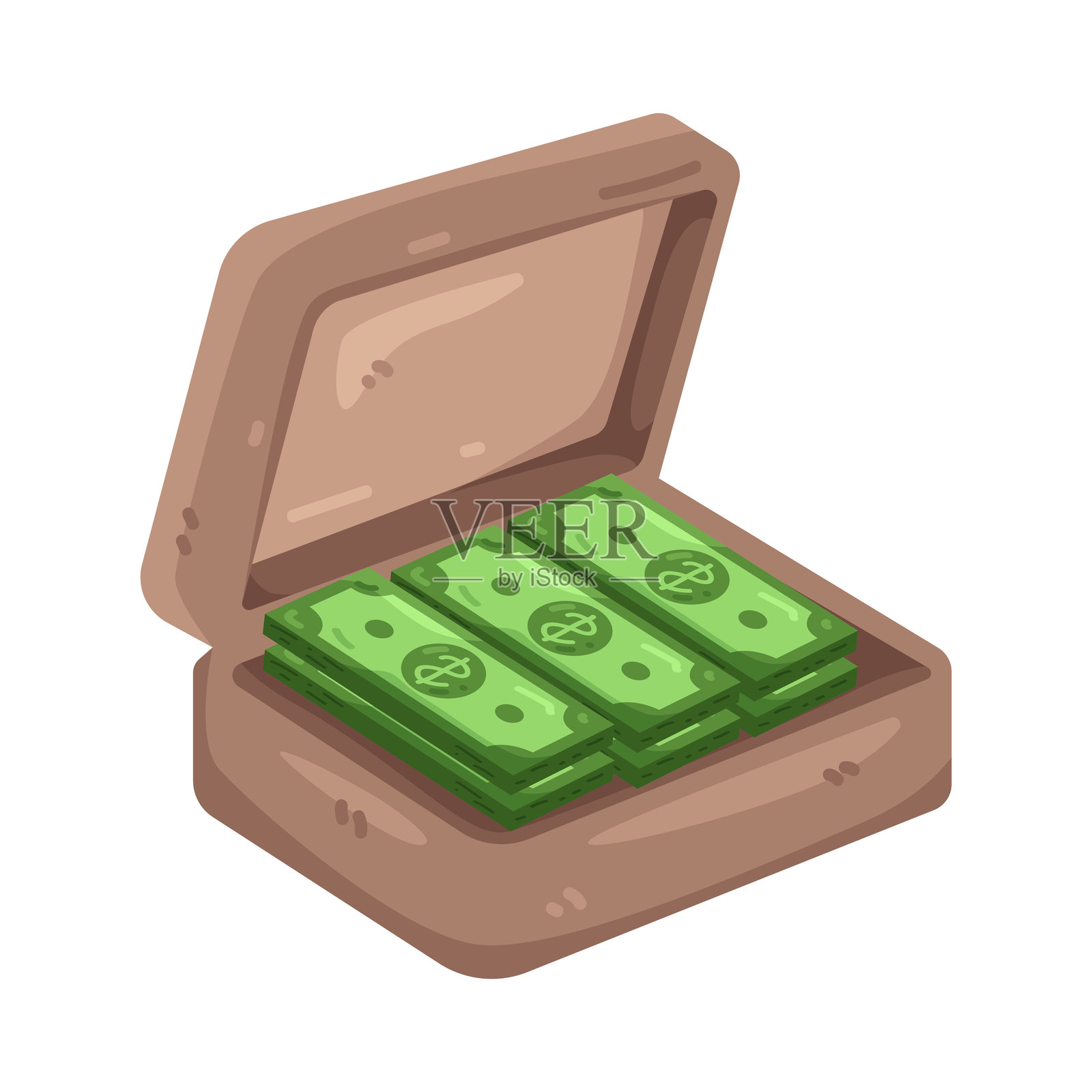 装有现金的公文包插画图片素材