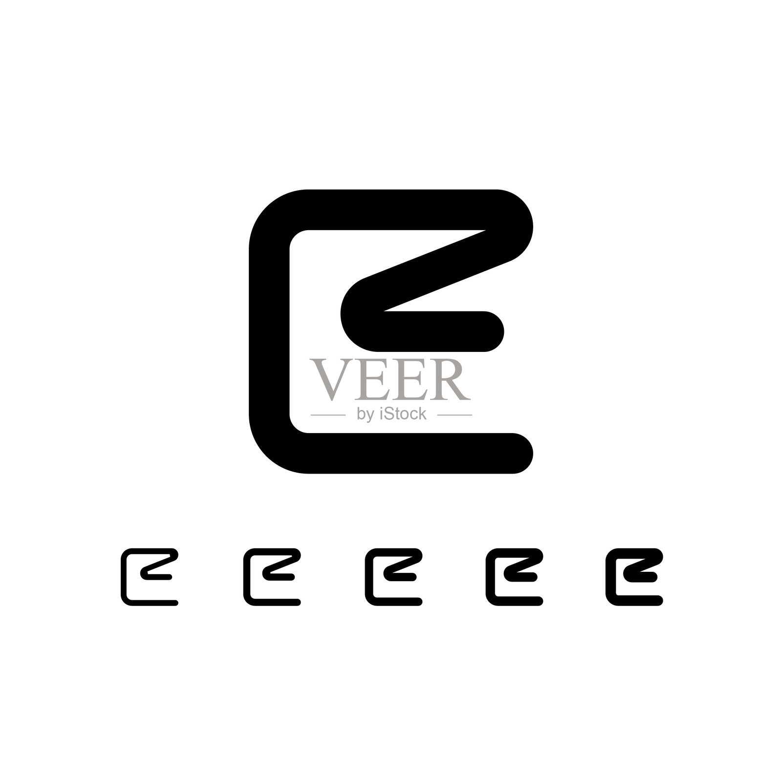 字母E,技术数字字母字体插画图片素材