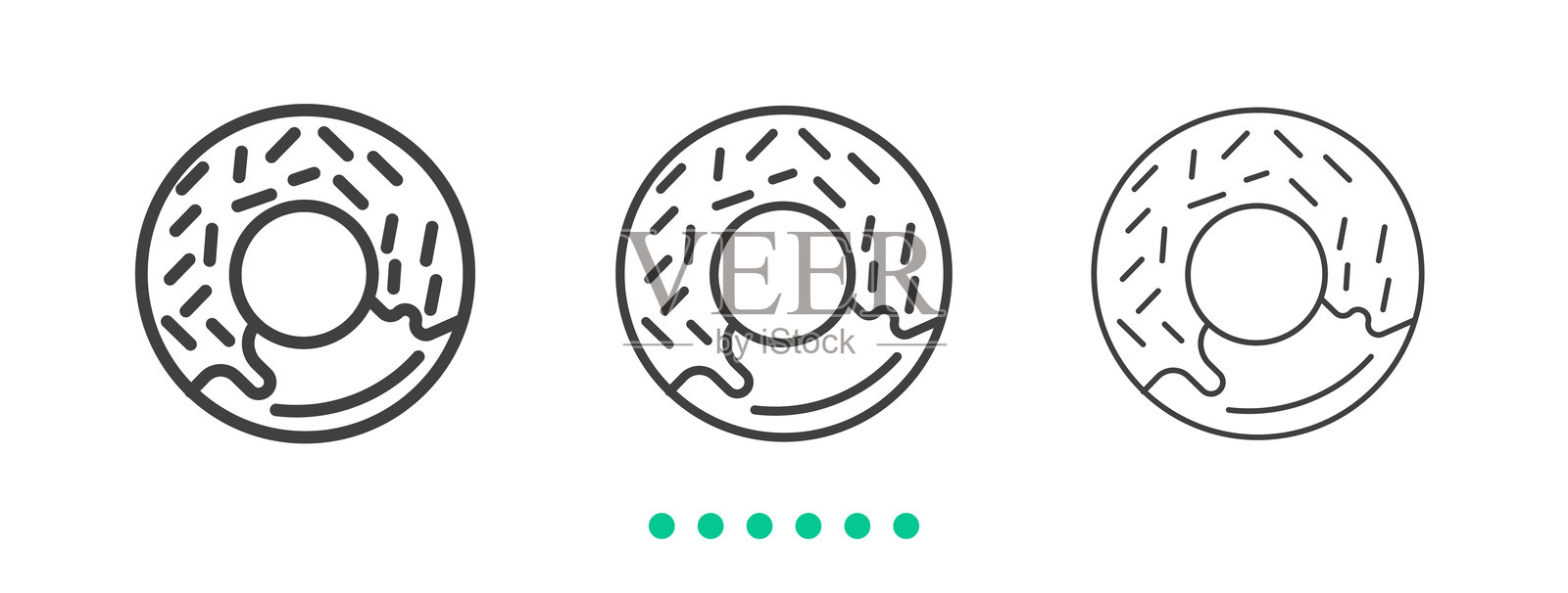甜甜圈图标。细线图标矢量插画图片素材