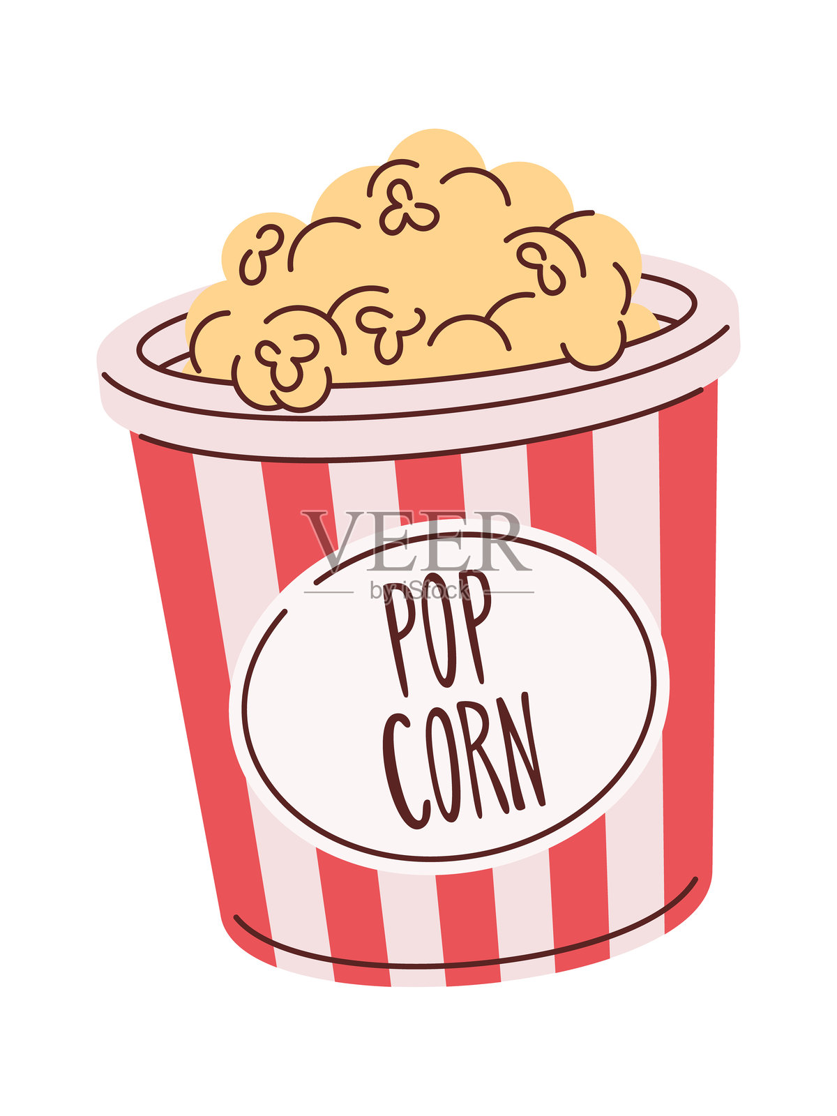 手绘大包装爆米花插画图片素材