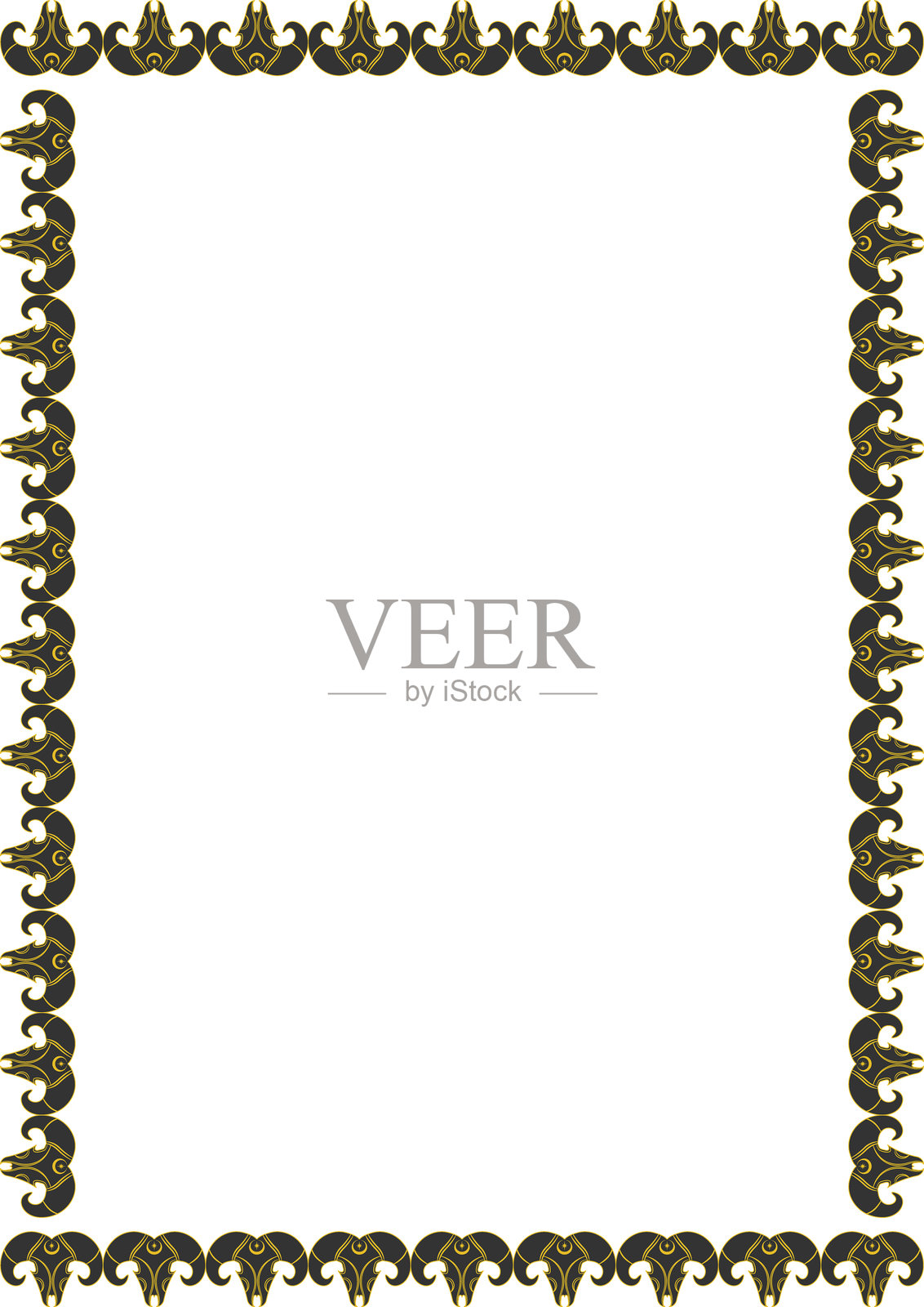 带有空白文本区域的黑色部落巫术模板,方形框架中的羊角头骨。插画图片素材