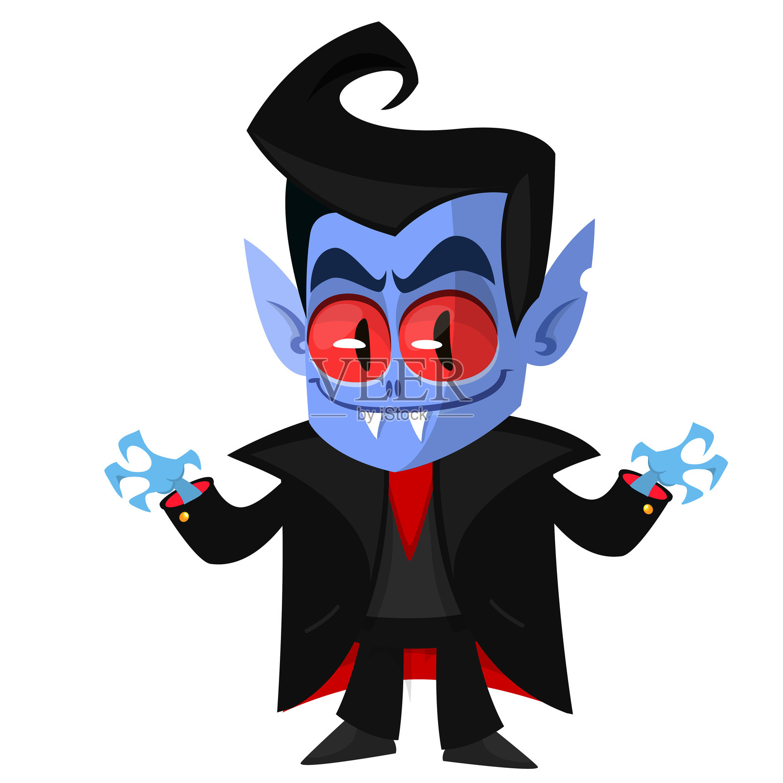 可爱的卡通吸血鬼角色设计。万圣节主题派对装饰的矢量插图插画图片素材