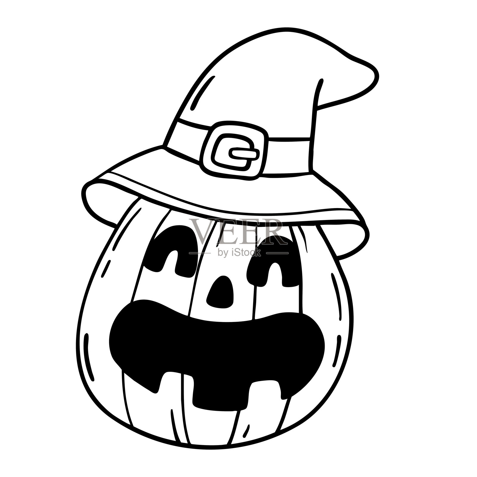 手绘万圣节南瓜插图概念矢量图插画图片素材