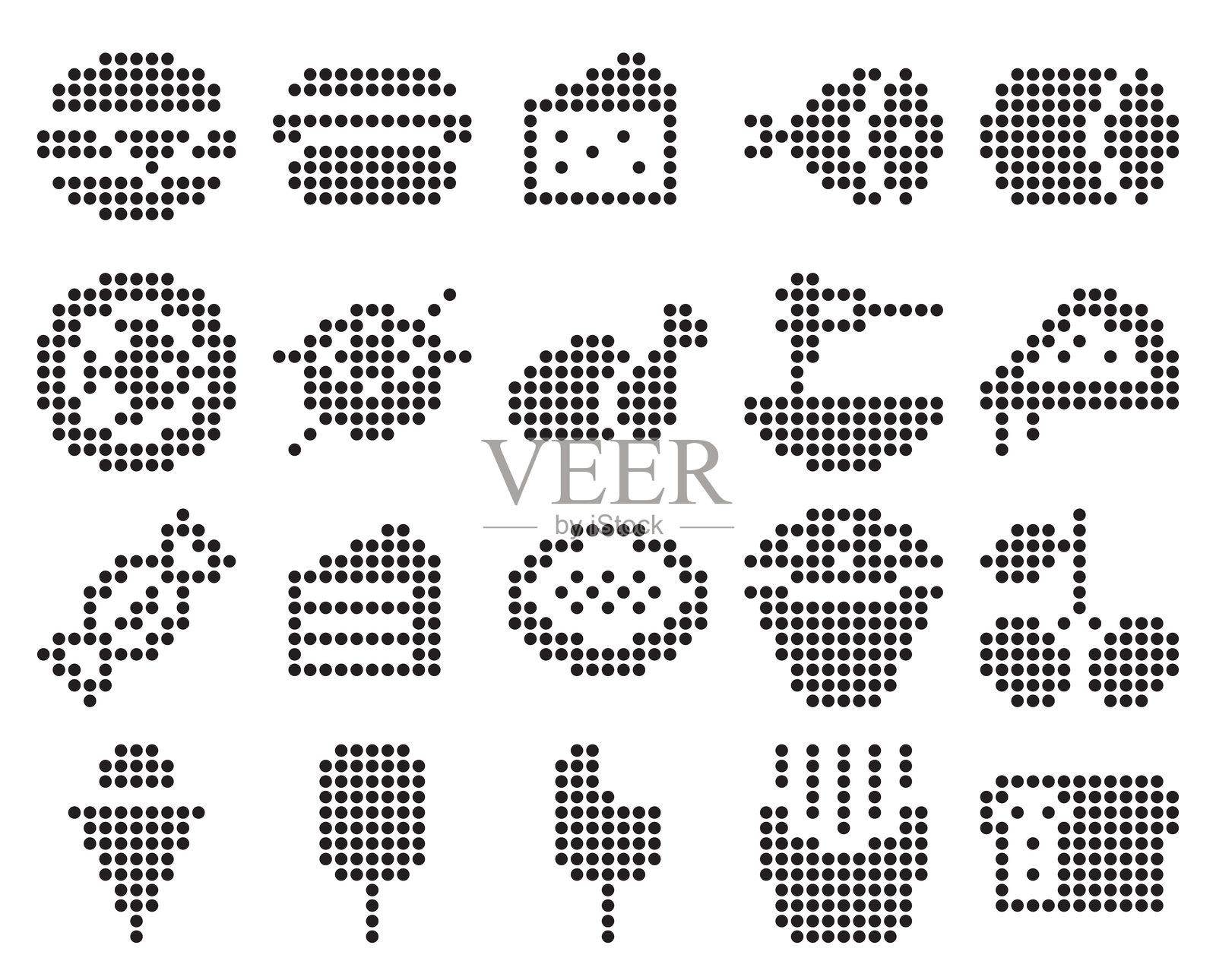 点状食品图标集插画图片素材