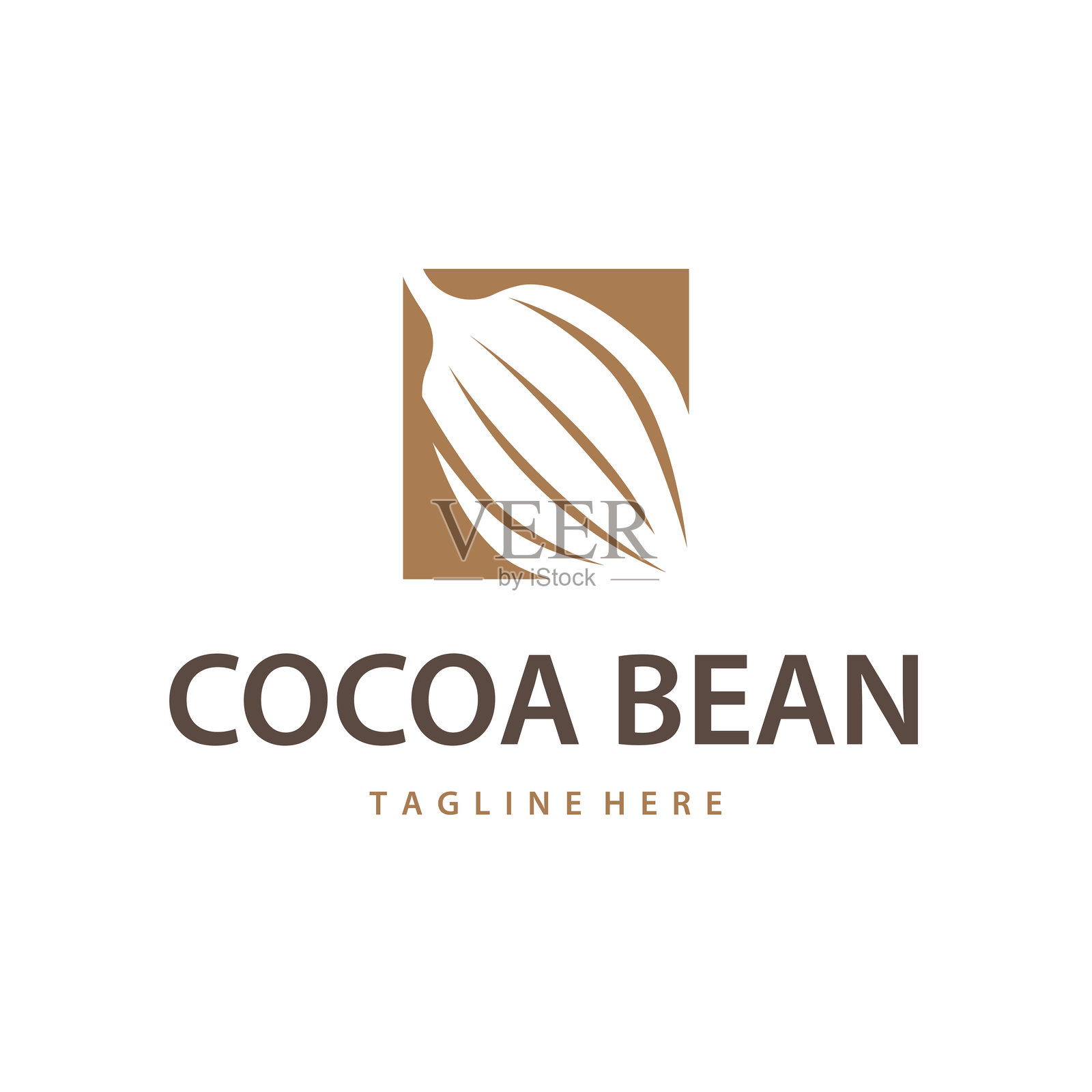 可可豆标志设计概念,水果巧克力饮料轮廓及种植园符号插图图标模板矢量设计插画图片素材