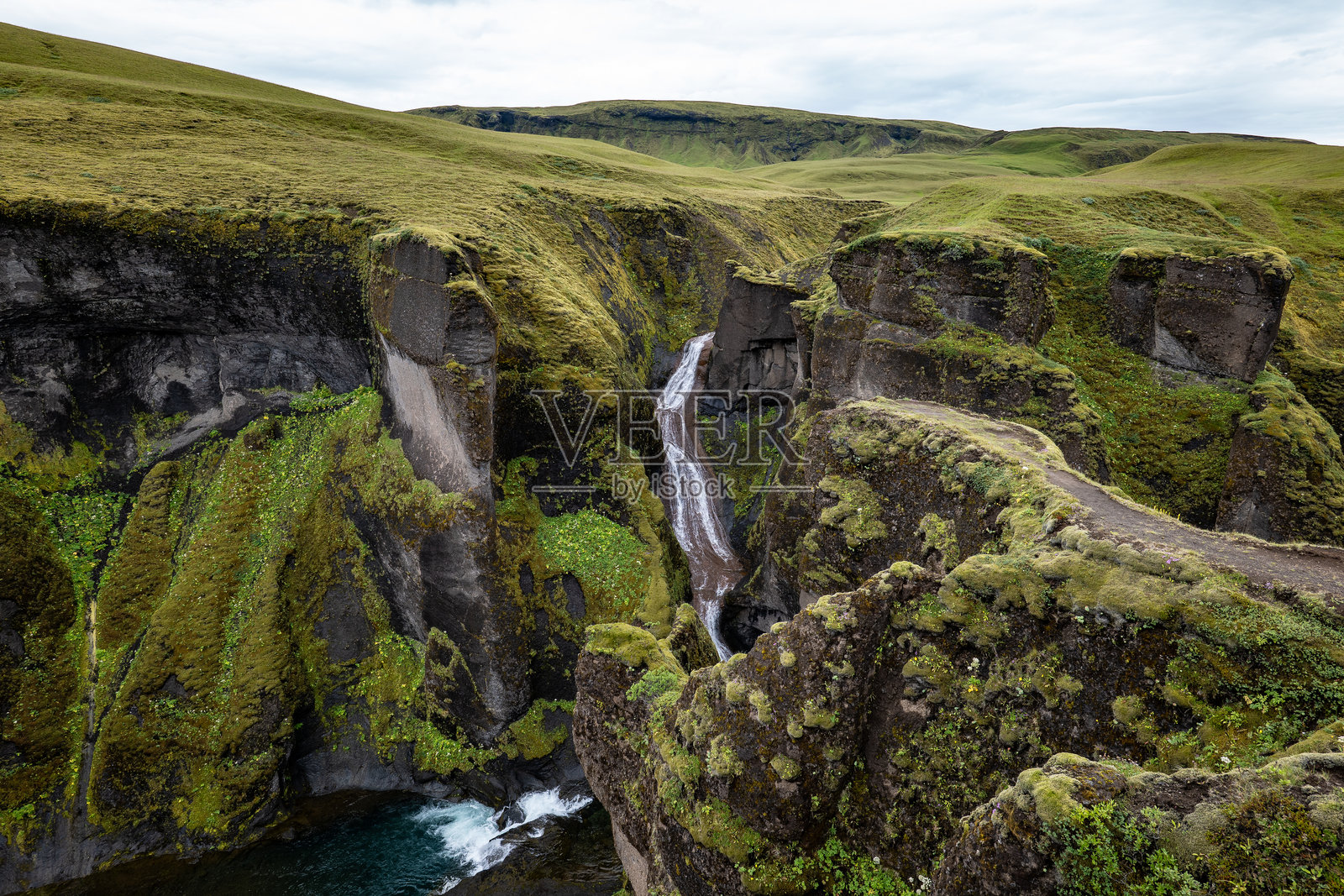 冰岛的Fjadrargljufur峡谷和Fjadra河照片摄影图片