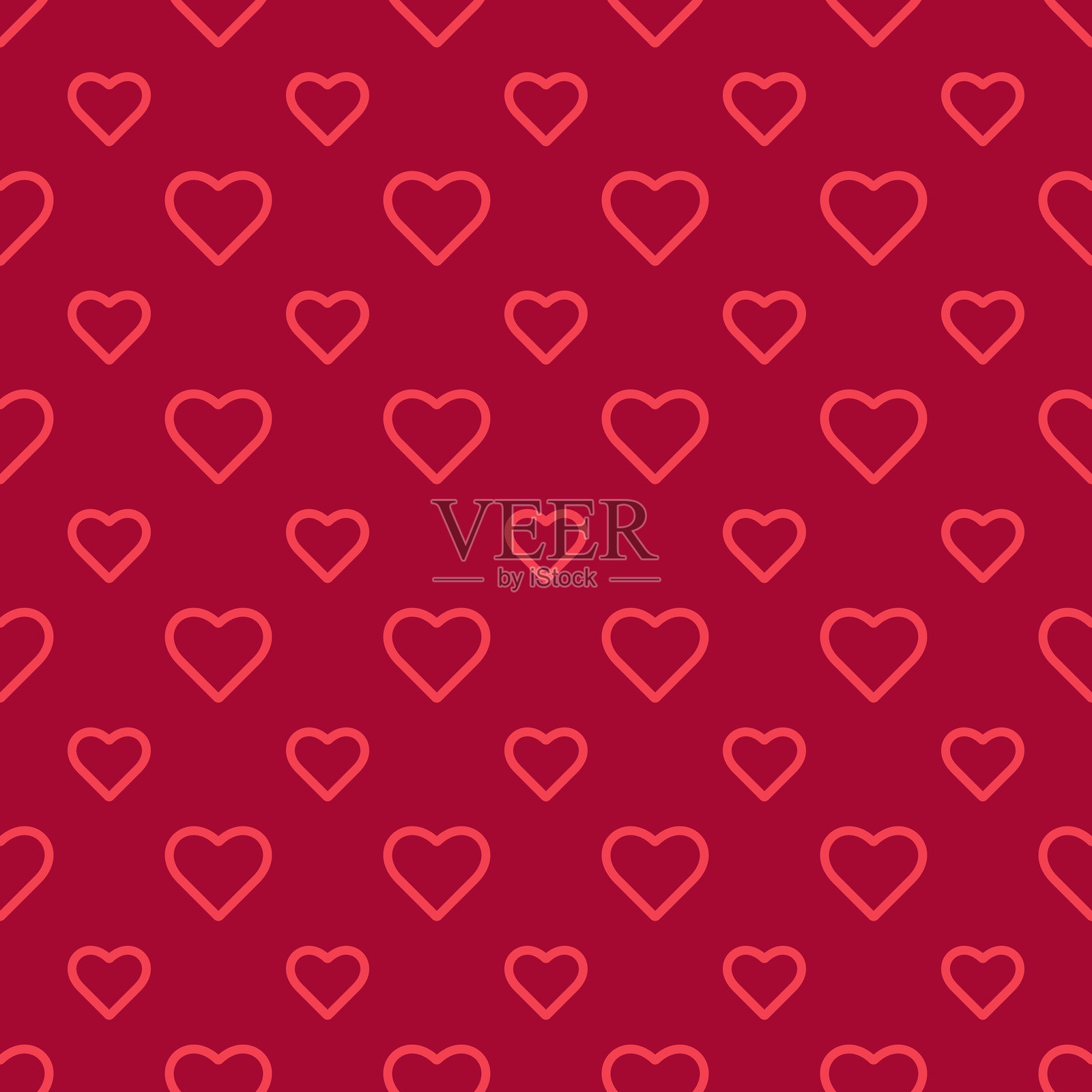 红心无缝情人节图案矢量图插画图片素材