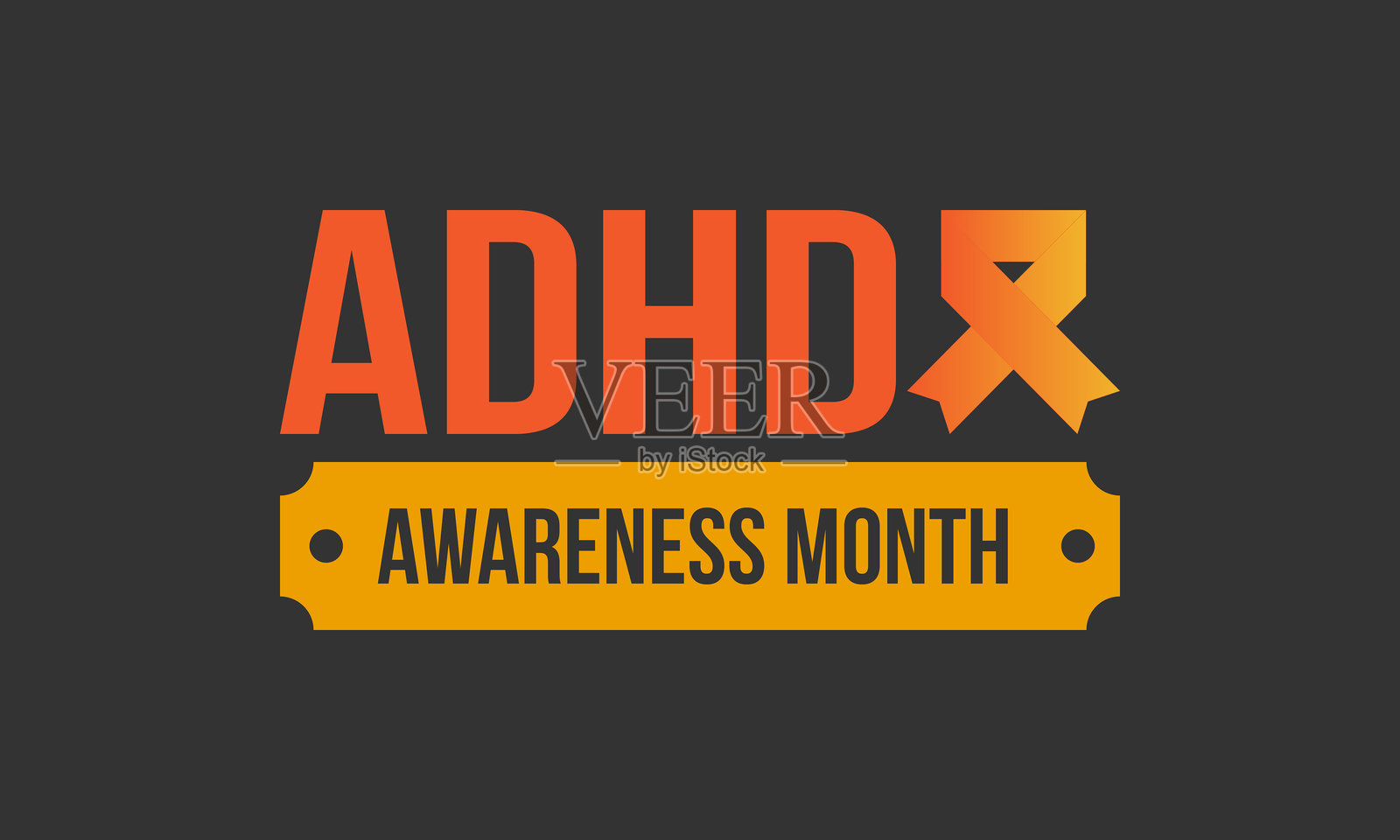 十月是注意缺陷多动障碍(ADHD)意识月。在美国每年庆祝。健康护理概念。海报、贺卡、横幅和背景。矢量插图插画图片素材