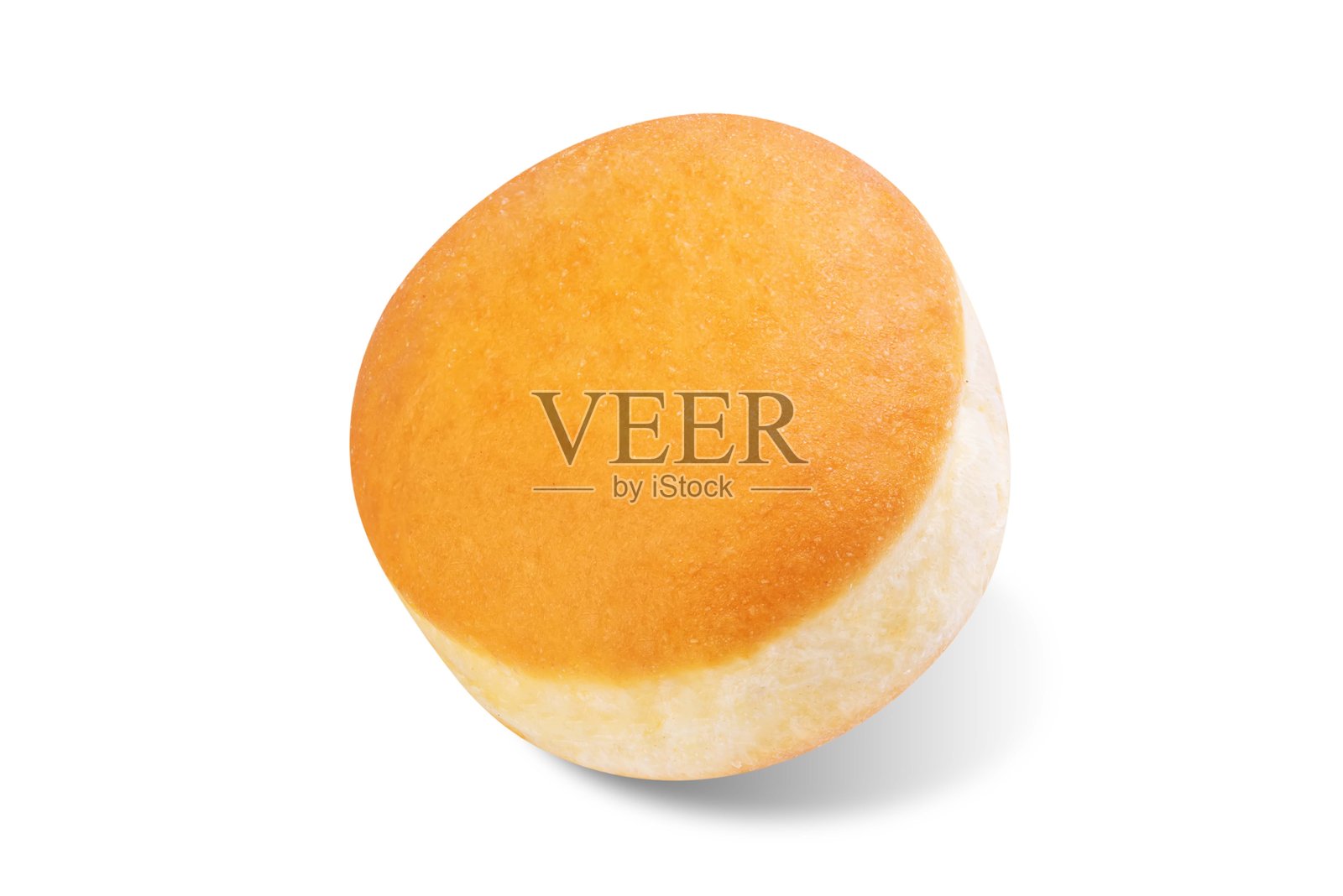 新鲜甜美的柏林炸甜甜圈,内馅丰富,背景为白色隔离。照片摄影图片