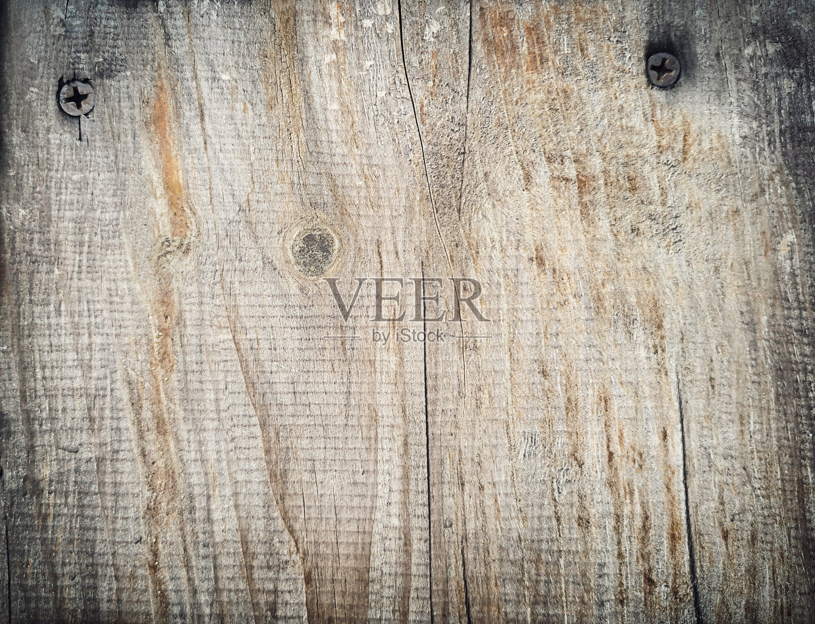 带有两个钉子和留白的木纹纹理照片摄影图片