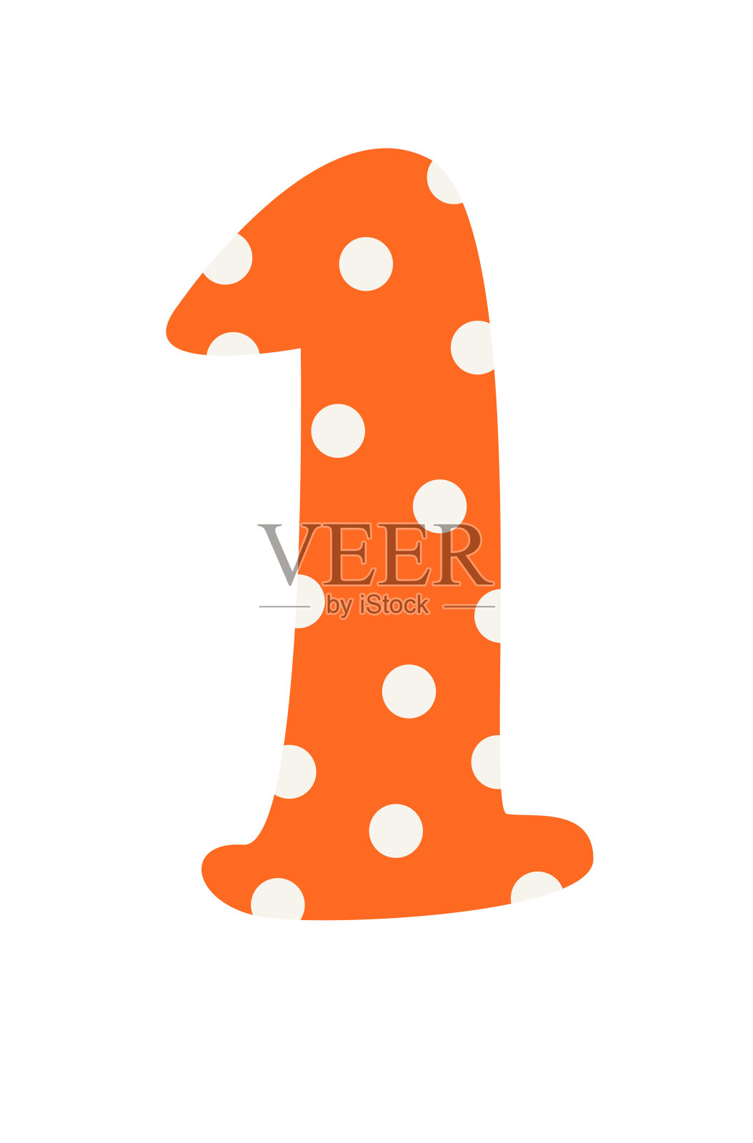 橙色波点数字插画图片素材