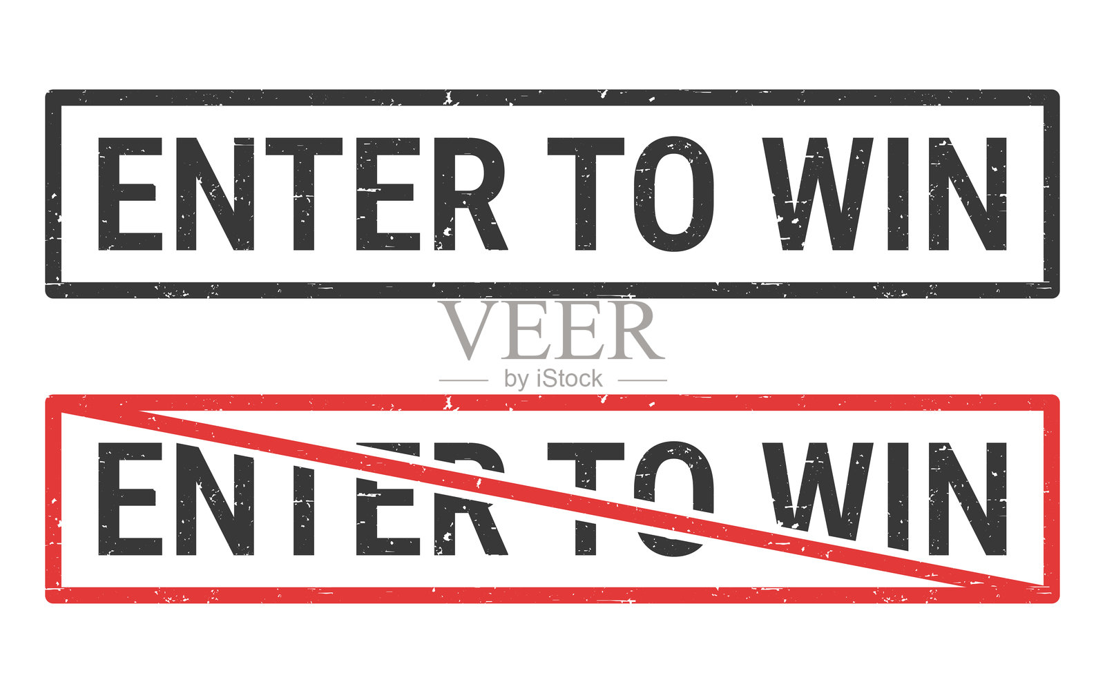 赢取机会 - 白色背景上的橡皮图章与划掉的印章插画图片素材