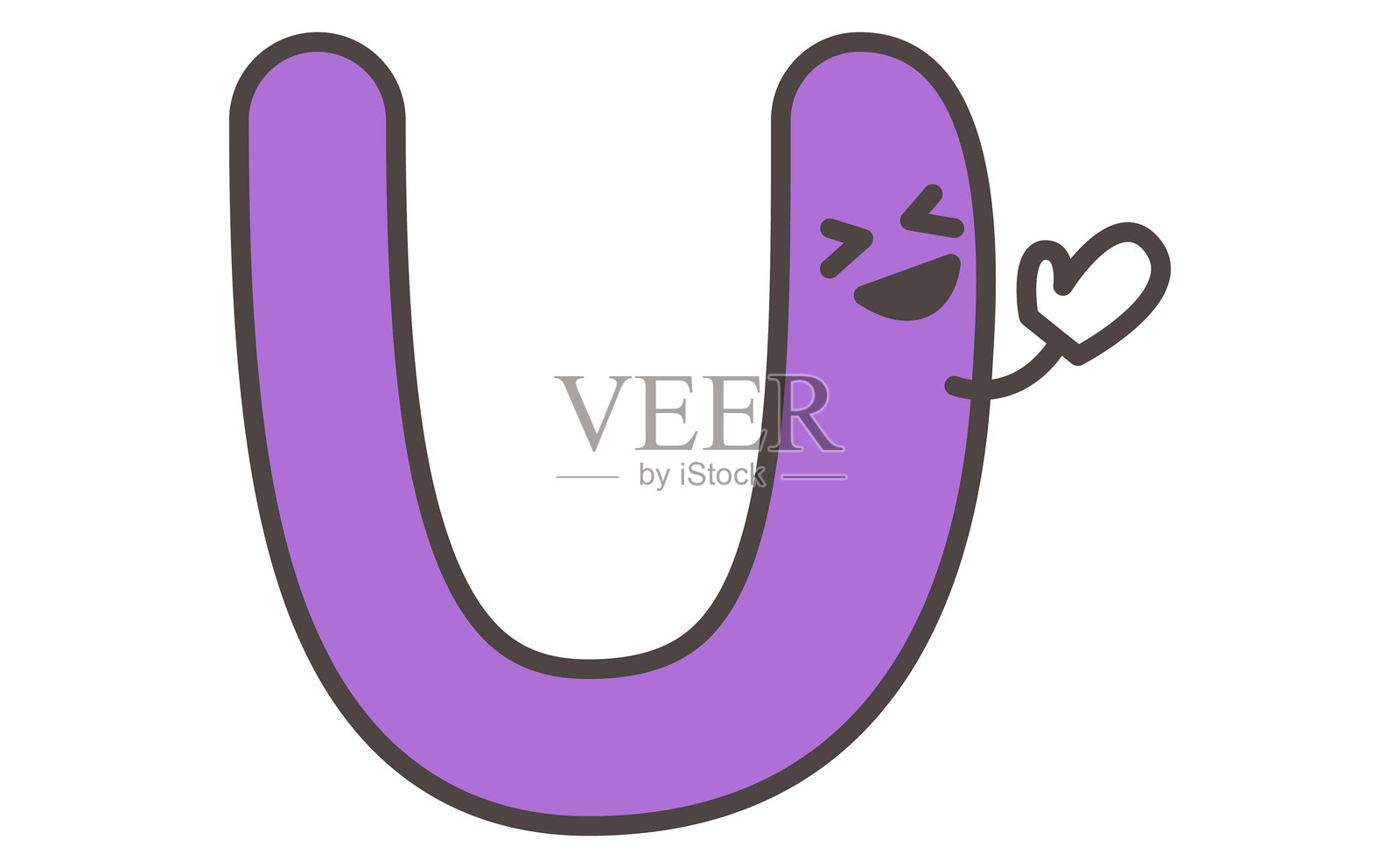 字母U的可爱角色插图插画图片素材