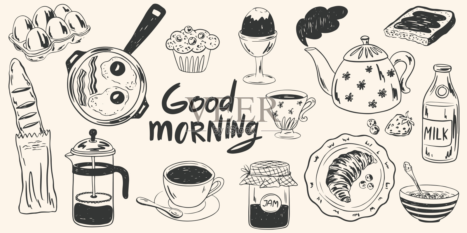 早餐插画图片素材