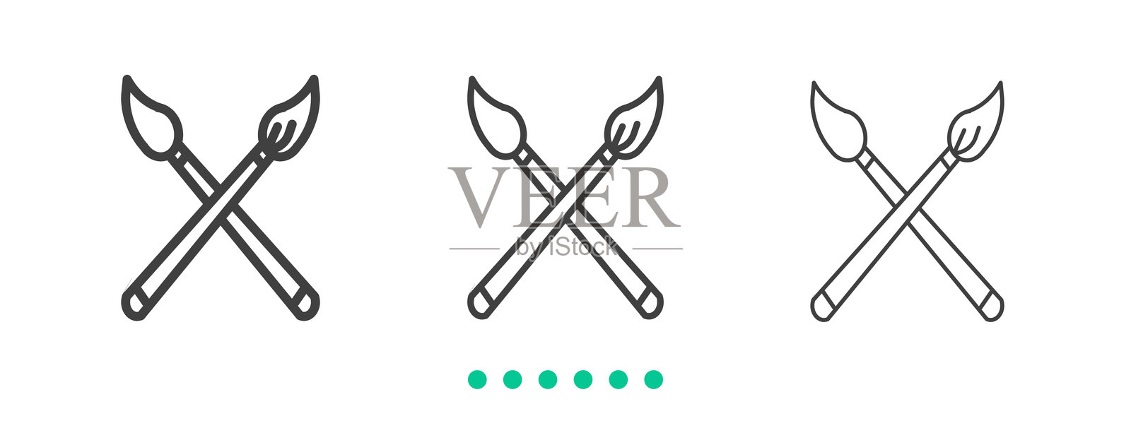 画笔图标。细线图标矢量图插画图片素材