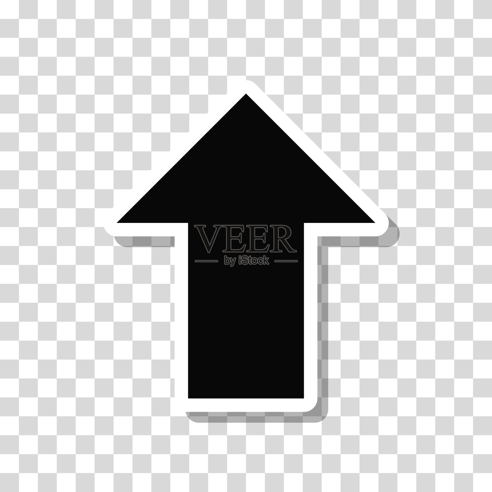 向上箭头。空白背景上的图标贴纸插画图片素材