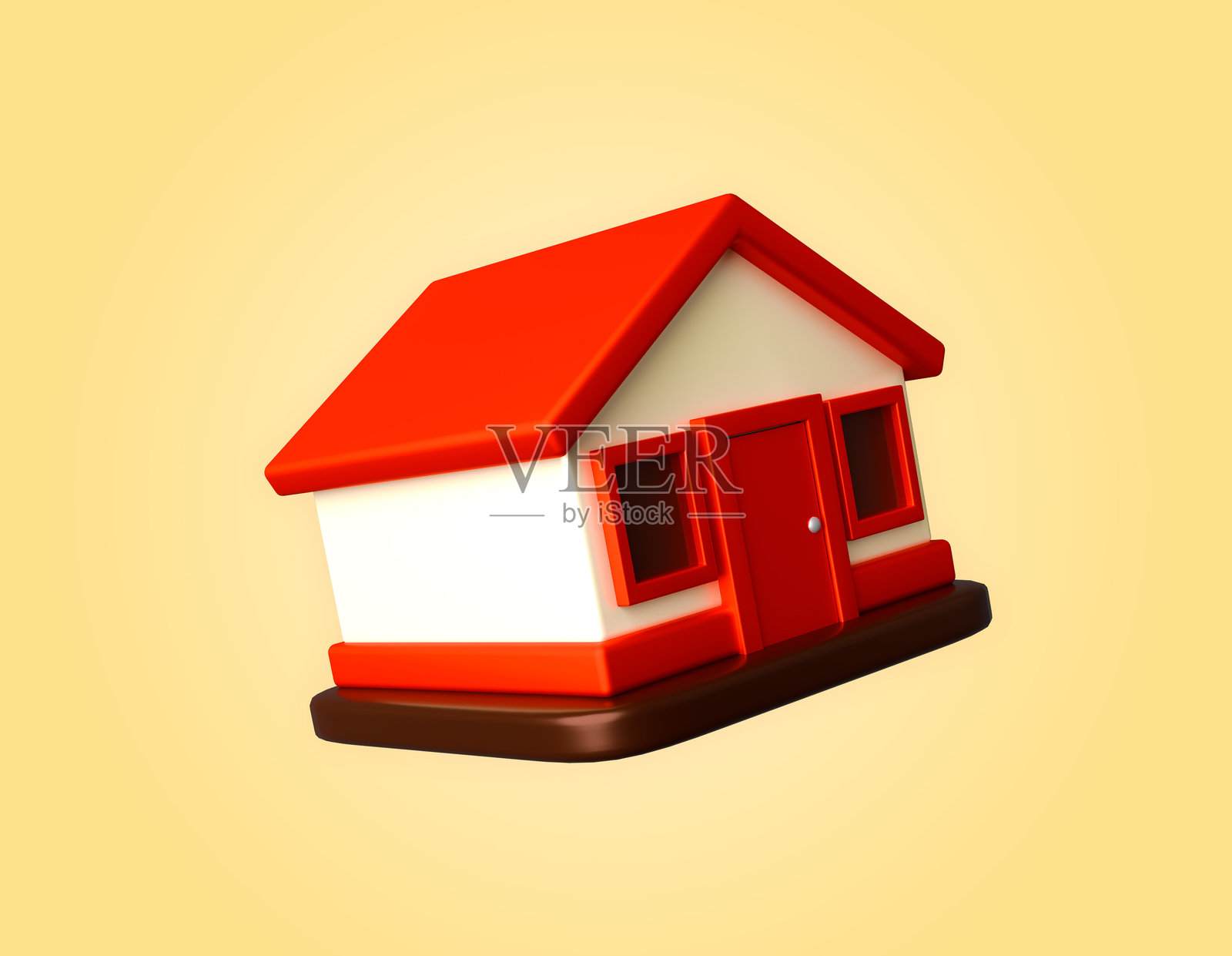 红顶白墙的房子照片摄影图片