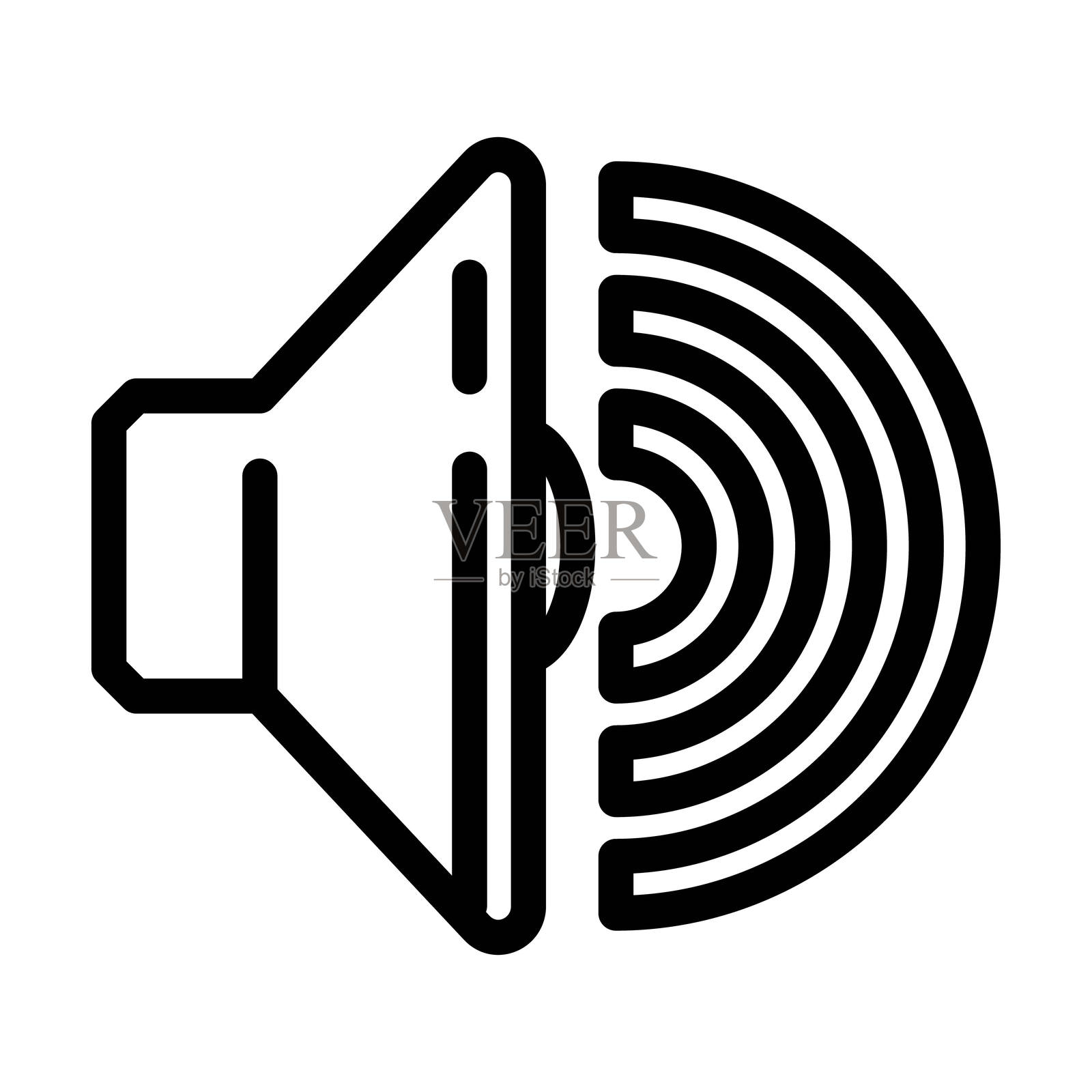 内置扬声器线条图标插图插画图片素材