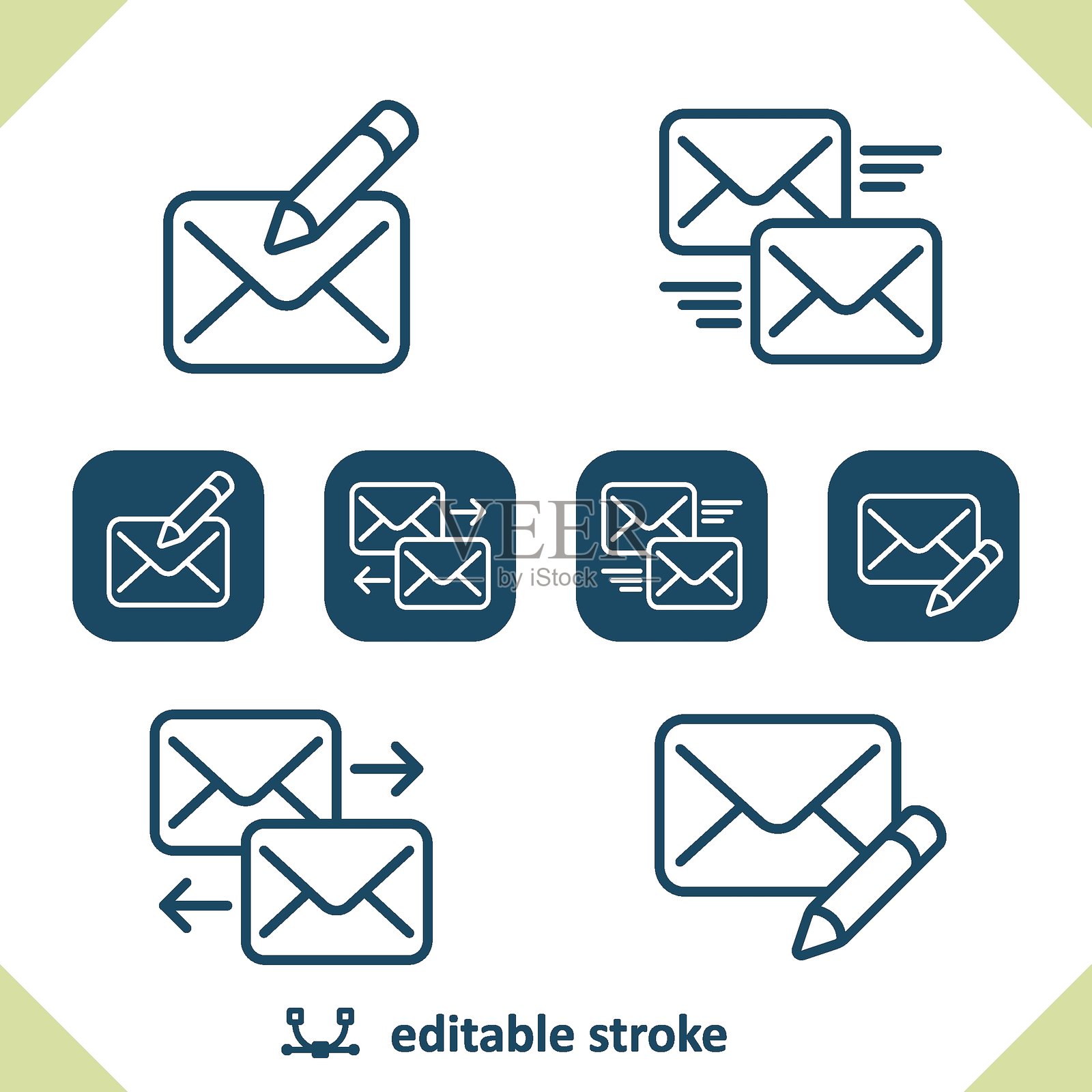 邮件 - 电子邮件 - 信封图标插画图片素材