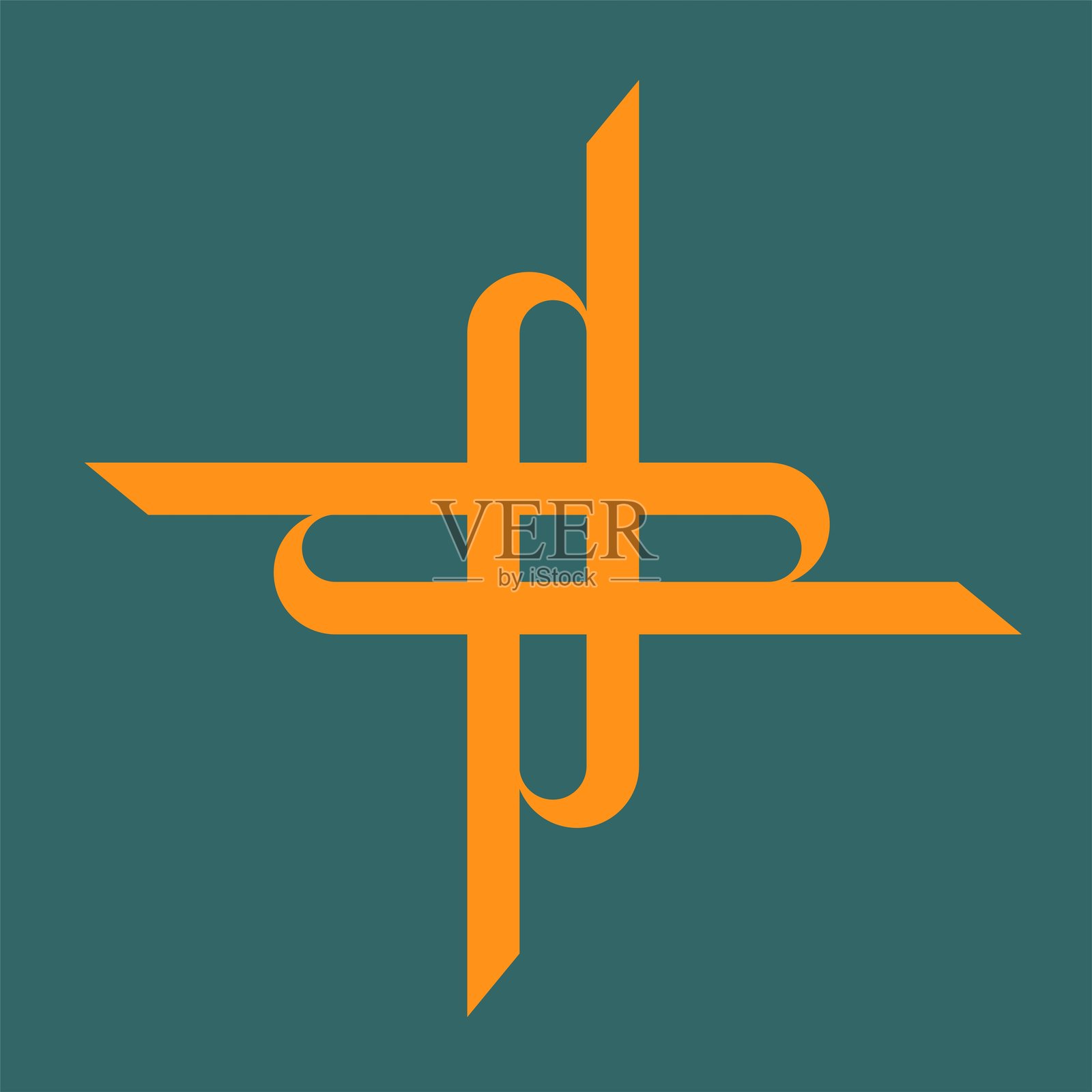 艺术装饰风格的徽章编织互动。插画图片素材